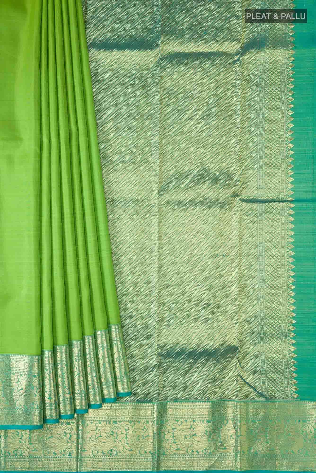 Green Kanjivaram Silk Saree - Image 2