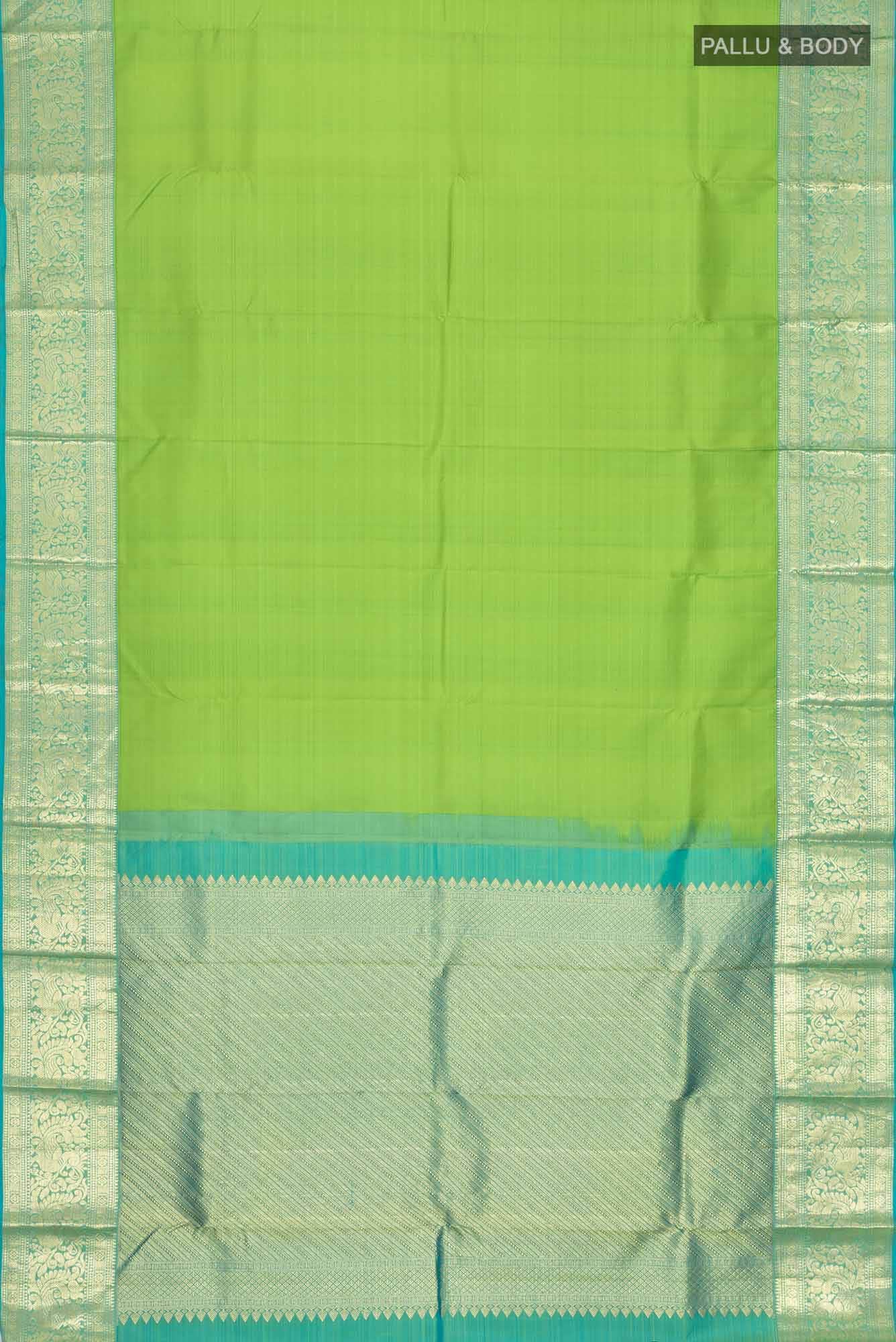 Green Kanjivaram Silk Saree - Image 4