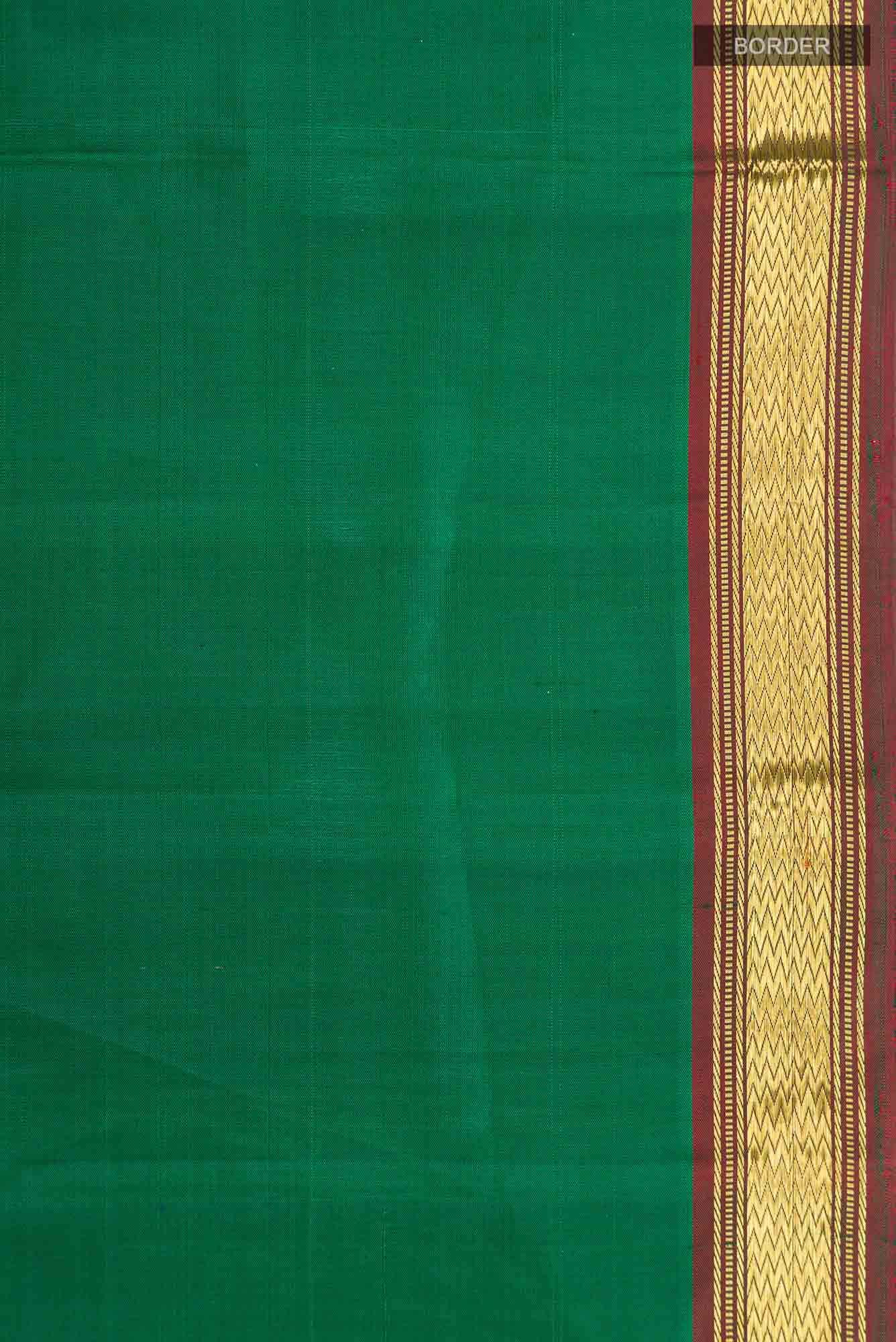 Green Kanjivaram Silk Saree - Image 5