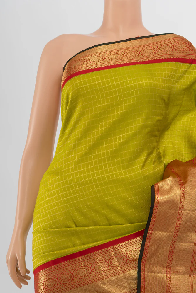 Green Kanchipuram Silk Saree - Image 2