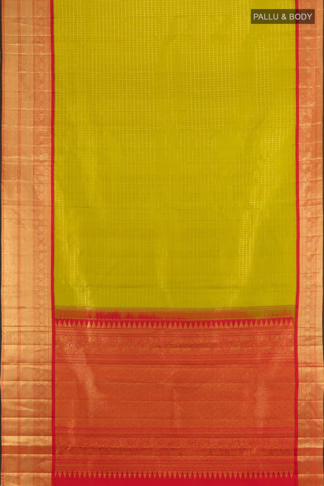 Green Kanchipuram Silk Saree - Image 5