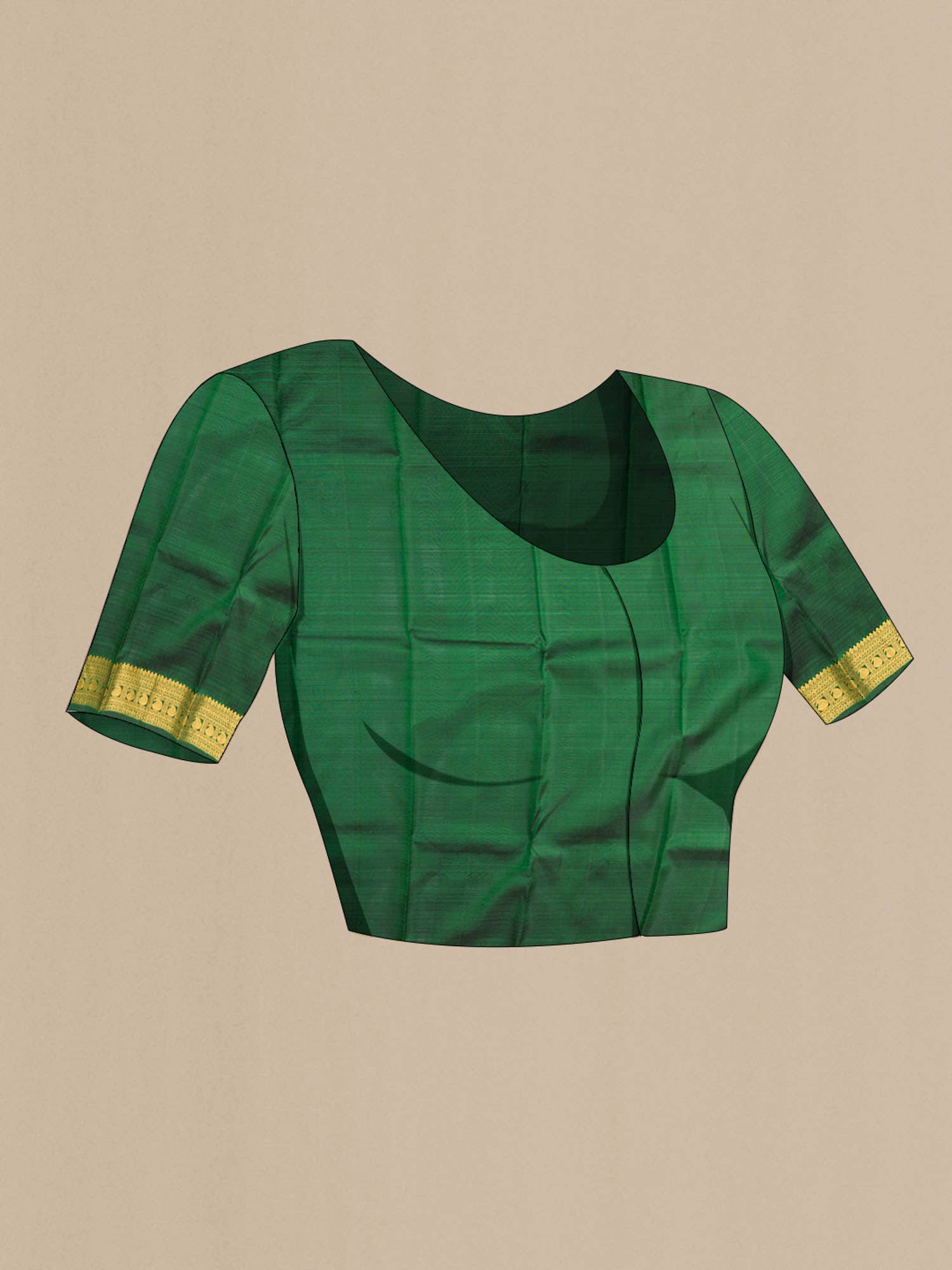 Green Kanchipuram Silk Saree - Image 6
