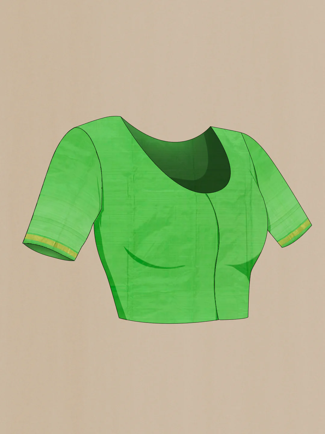 Green Kanchipuram Silk Saree - Image 2
