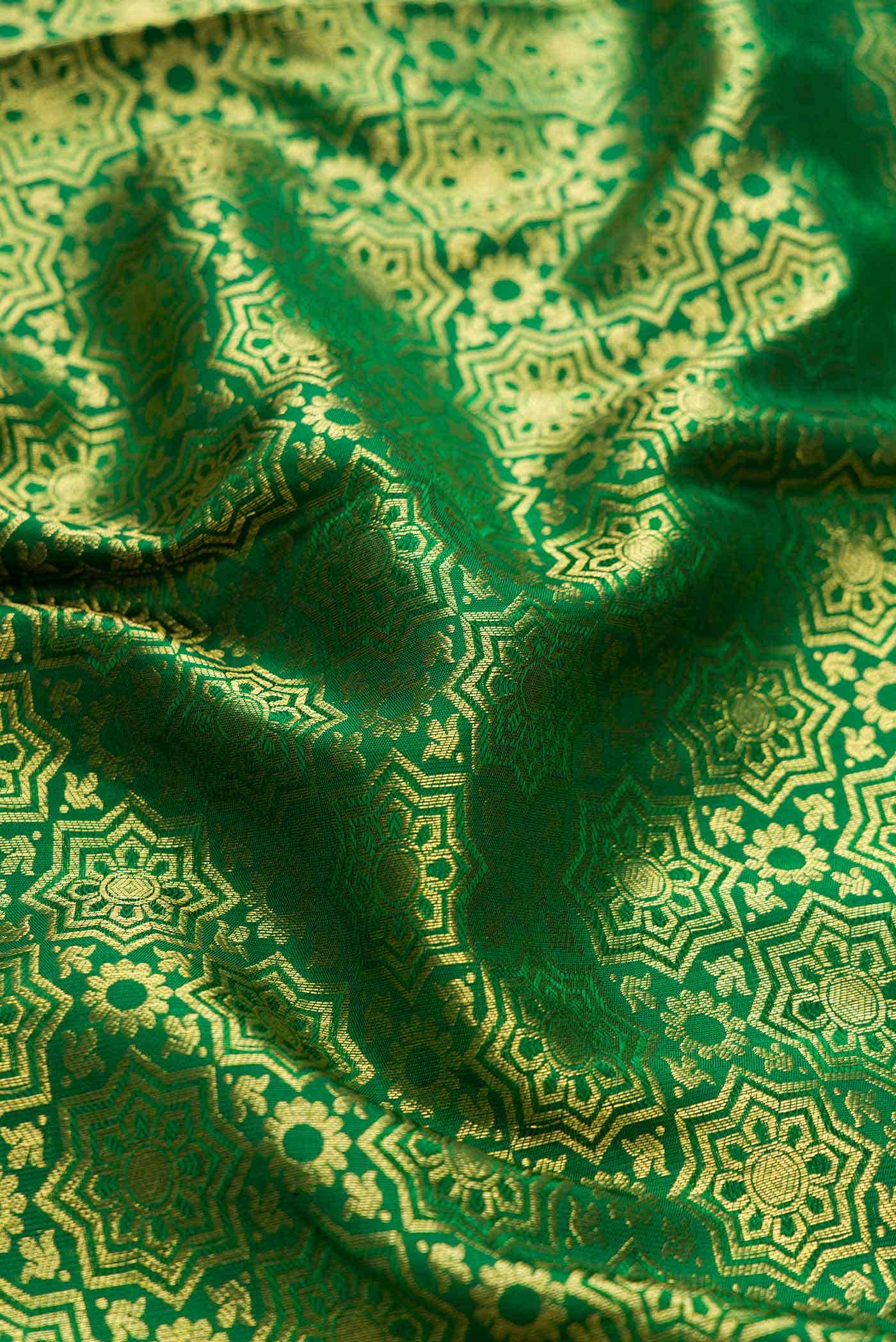 Green Kanchipuram Silk Saree - Image 3