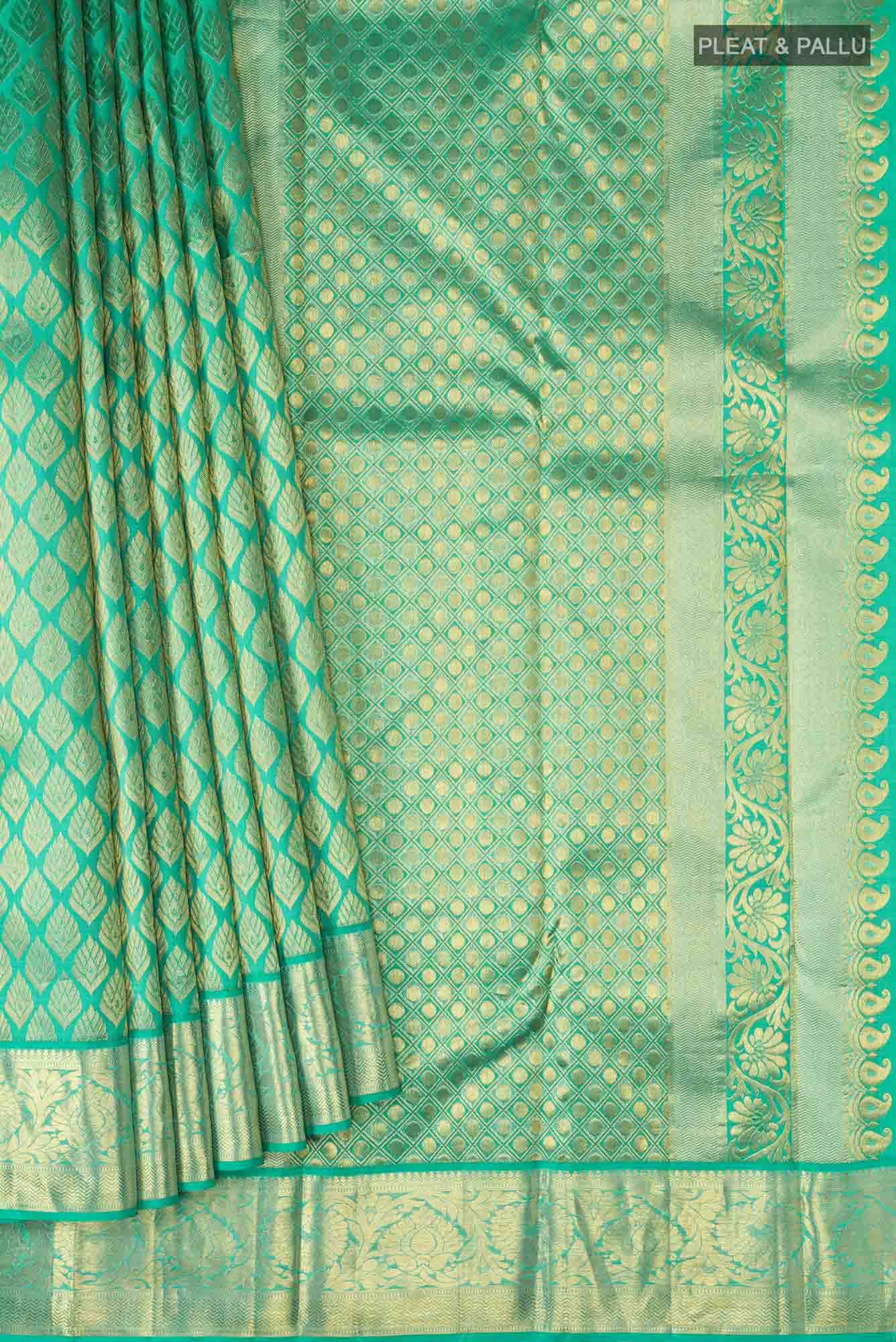 Green Kanjivaram Silk Saree - Image 2