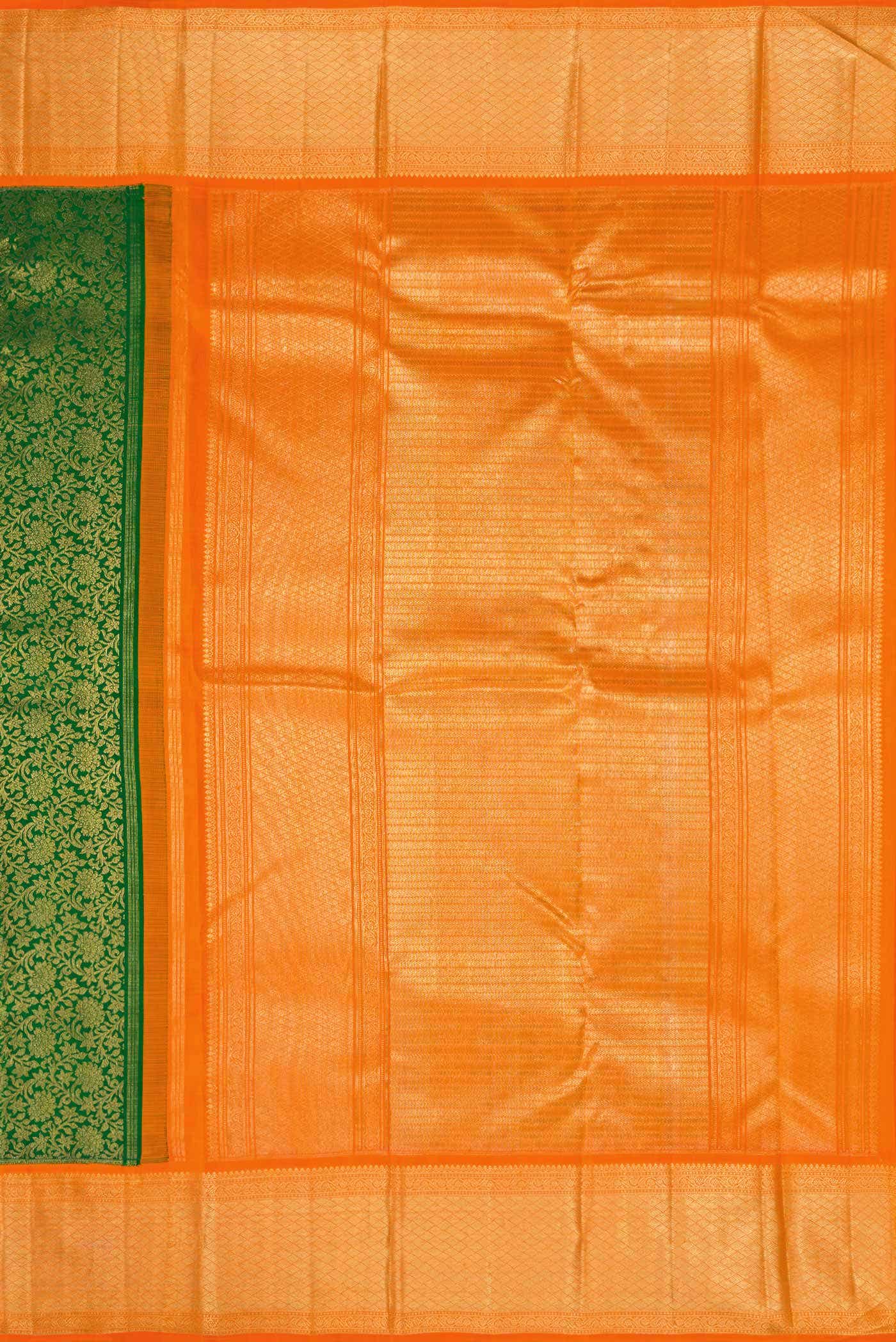 Green Kanchipuram Silk Saree - Image 5