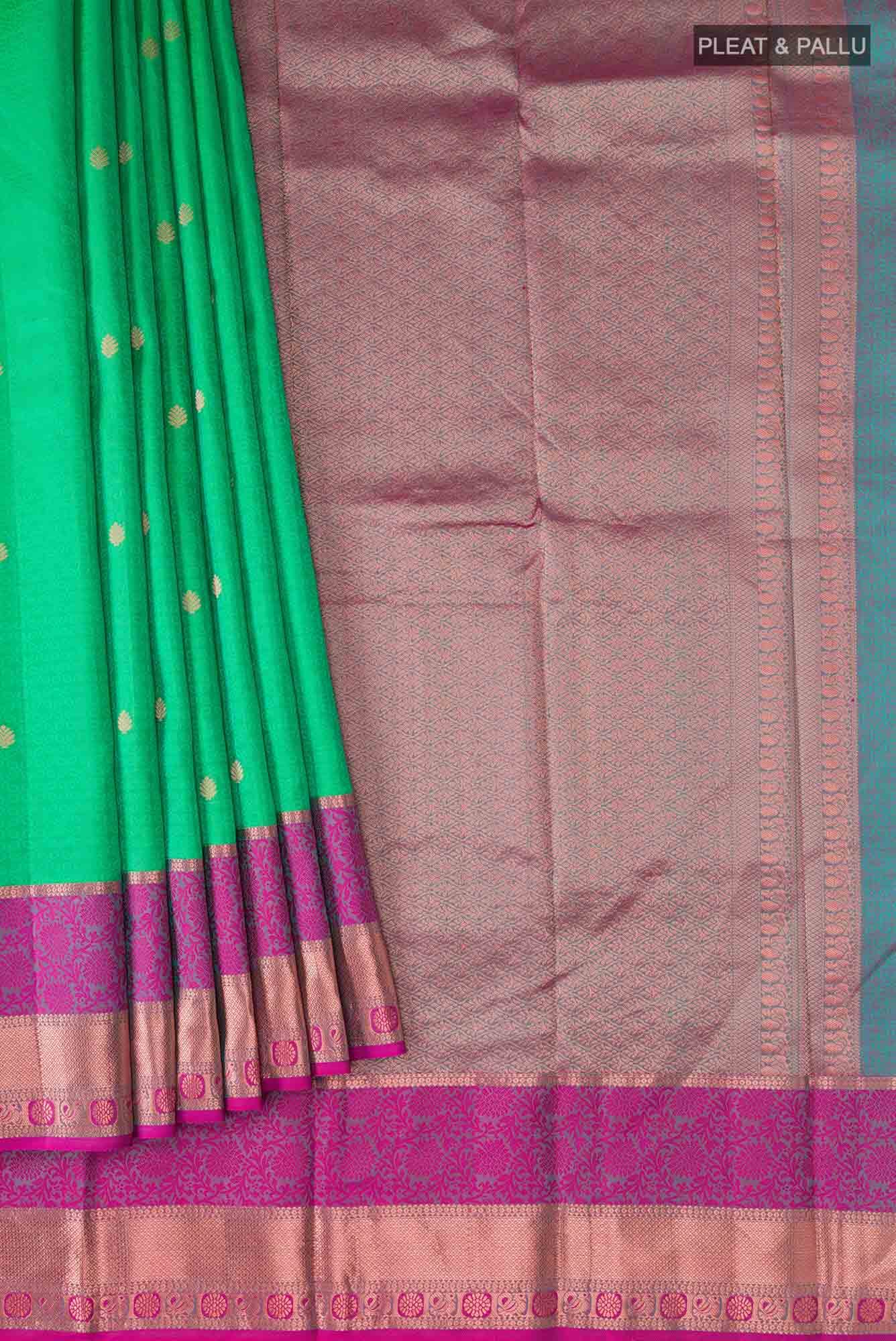 Green Kanchipuram Silk Saree - Image 2