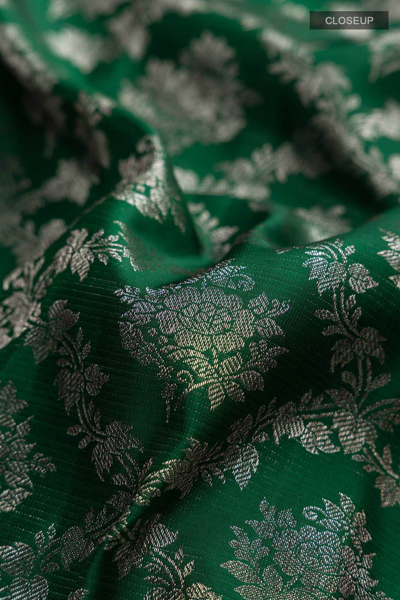 Green Kanchipuram Silk Saree - Image 3