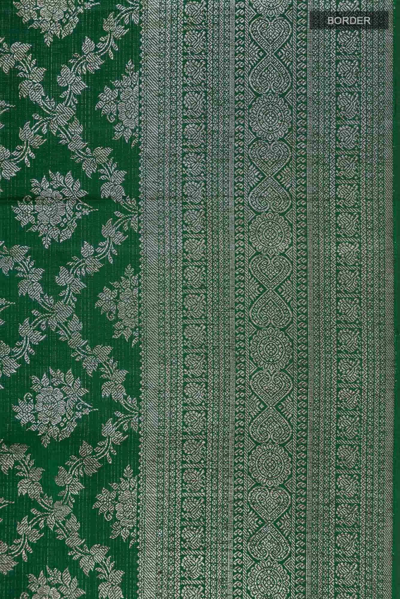 Green Kanchipuram Silk Saree - Image 6