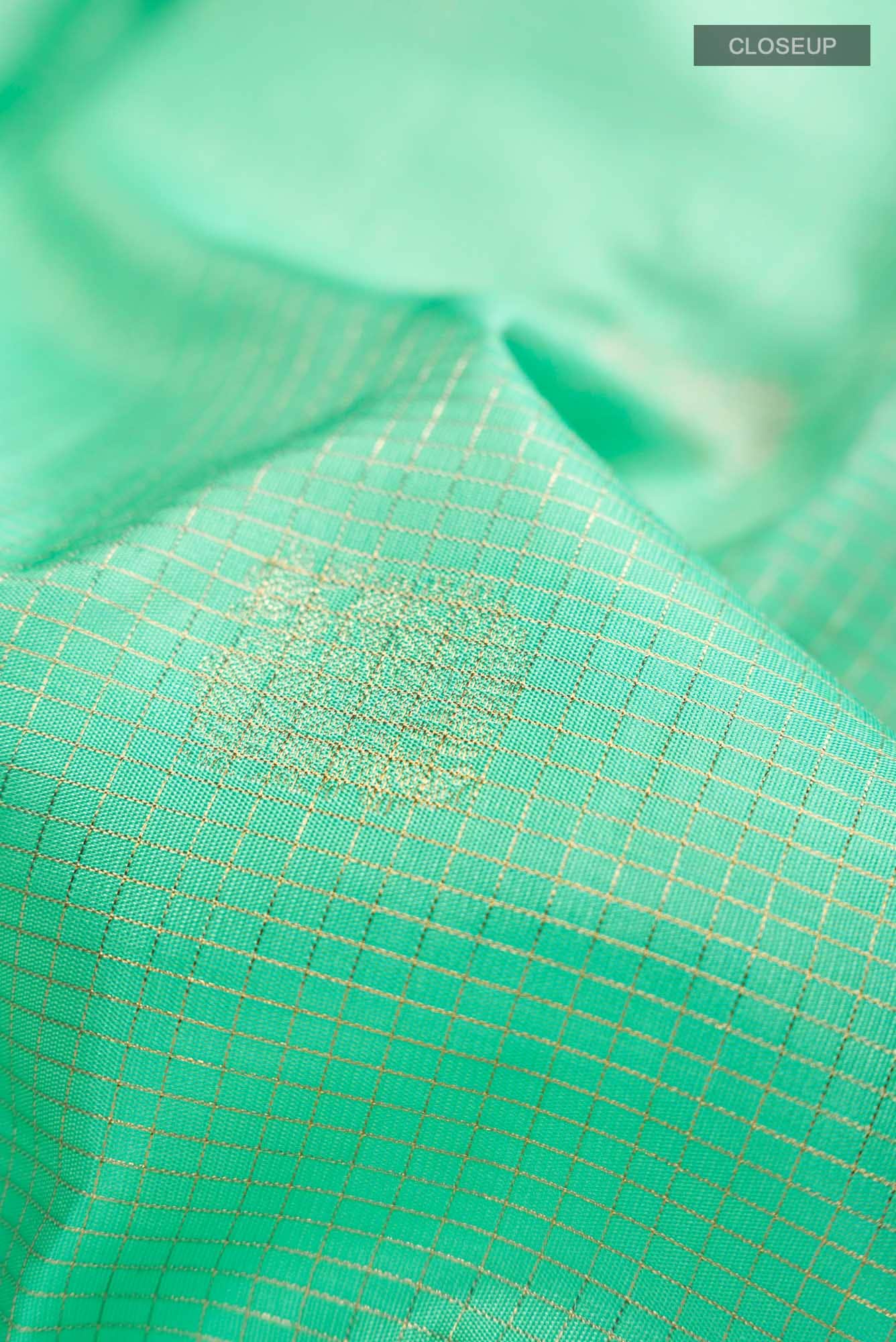 Green Kanchipuram Silk Saree - Image 3