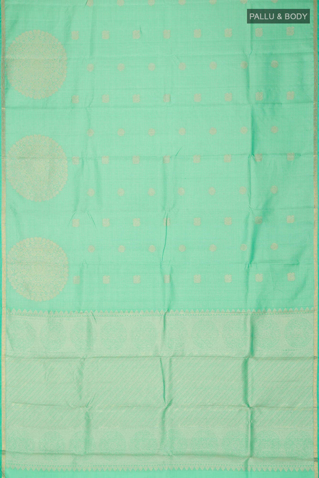 Green Kanchipuram Silk Saree - Image 4