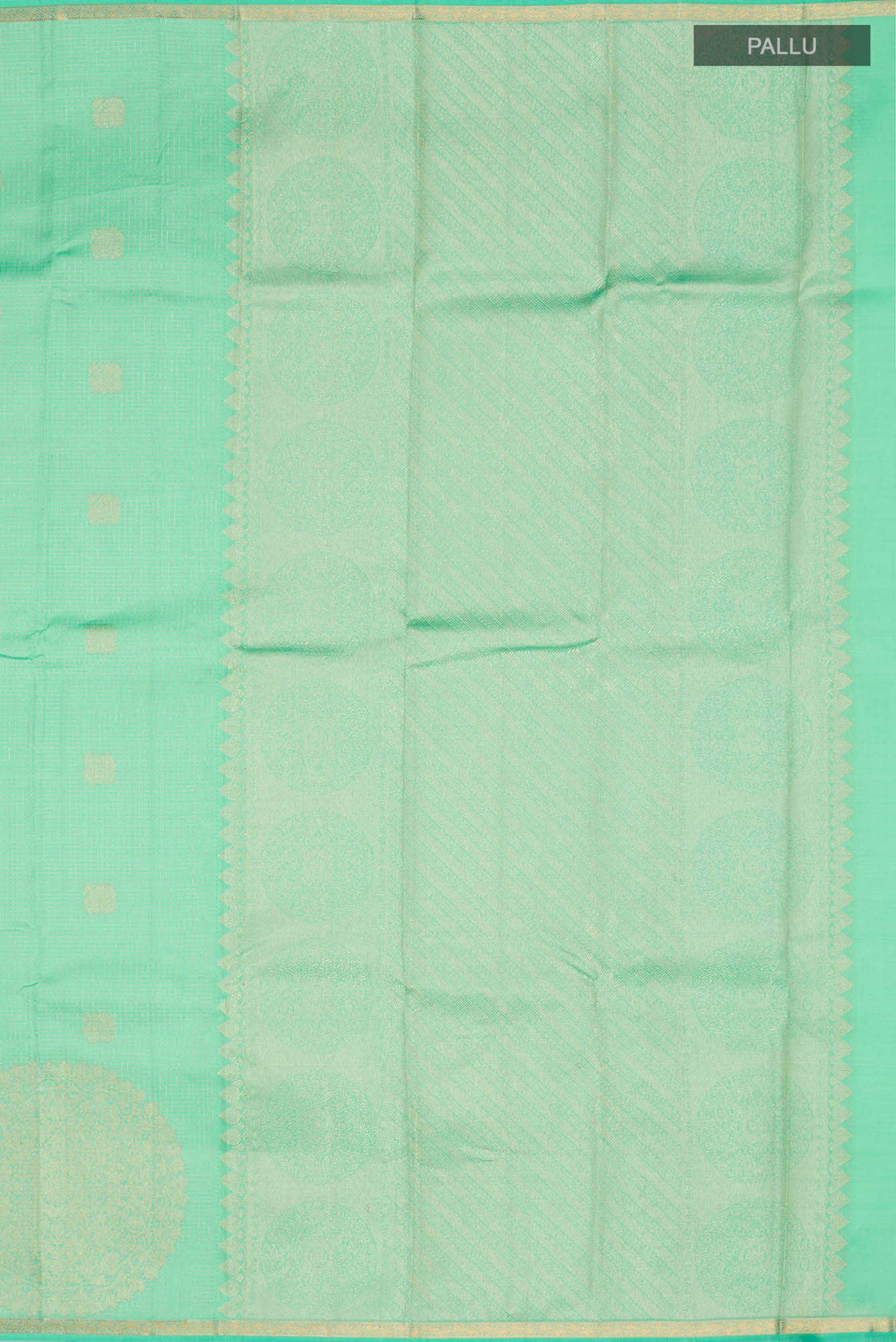 Green Kanchipuram Silk Saree - Image 5