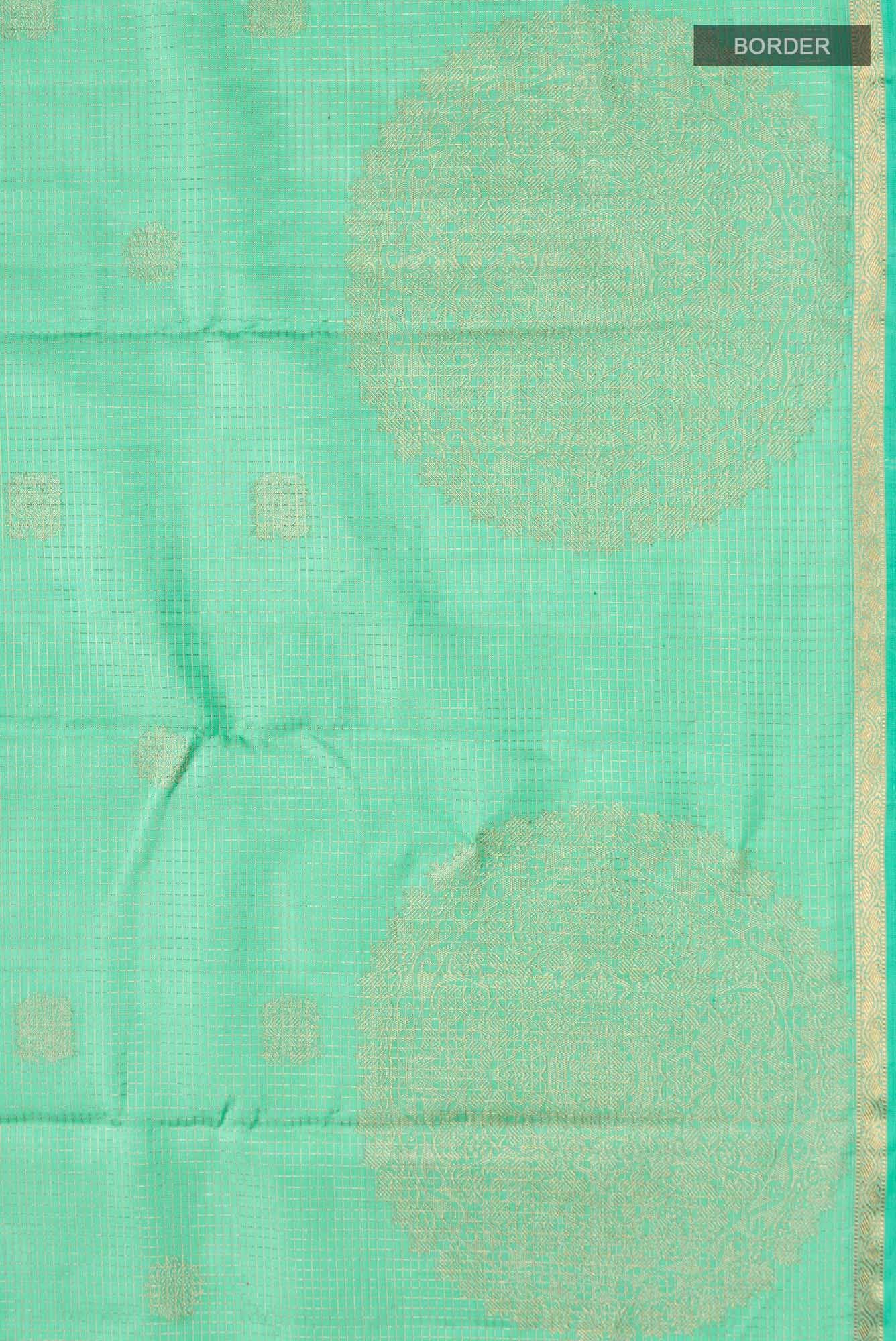 Green Kanchipuram Silk Saree - Image 6