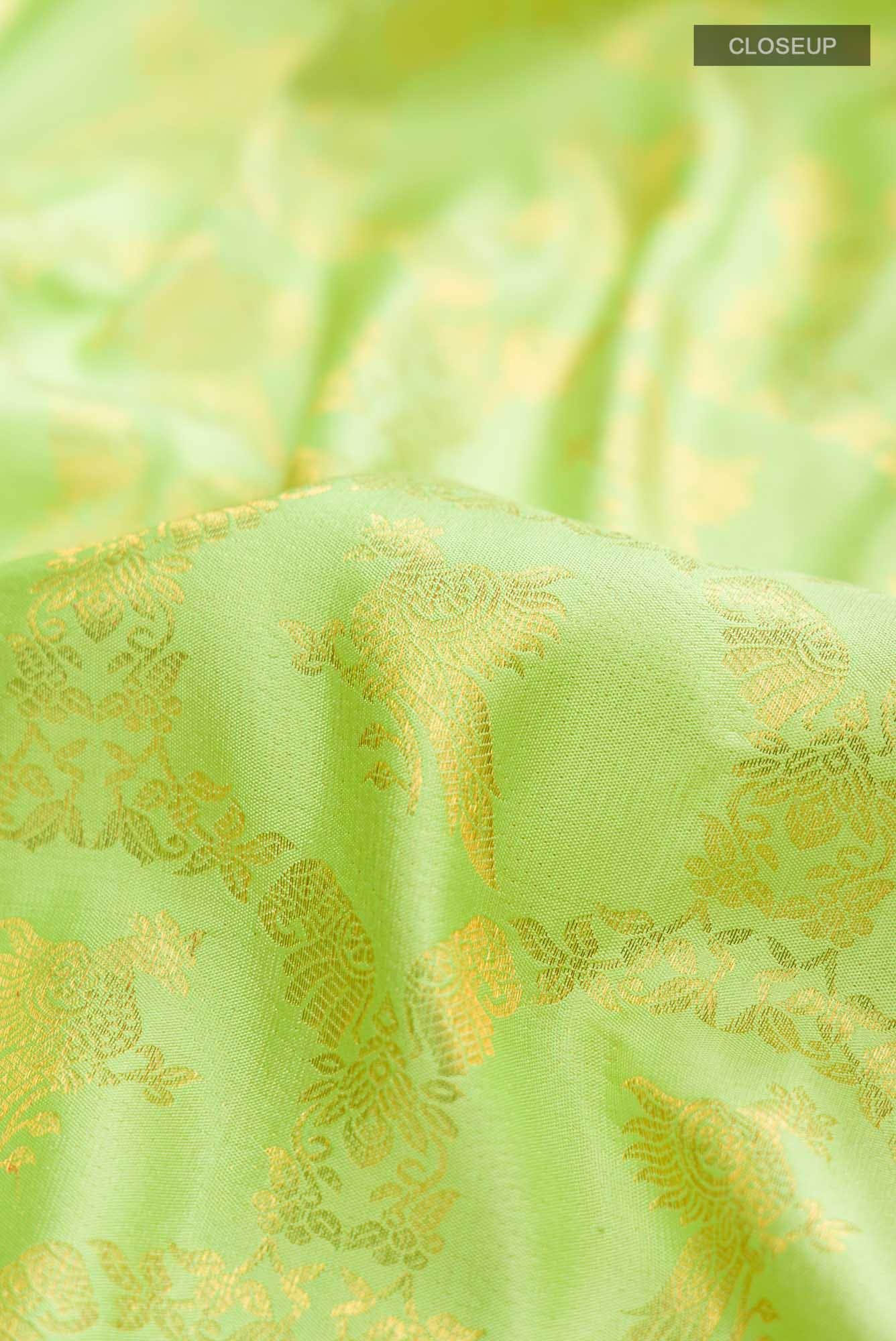 Green Kanjivaram Silk Saree - Image 3