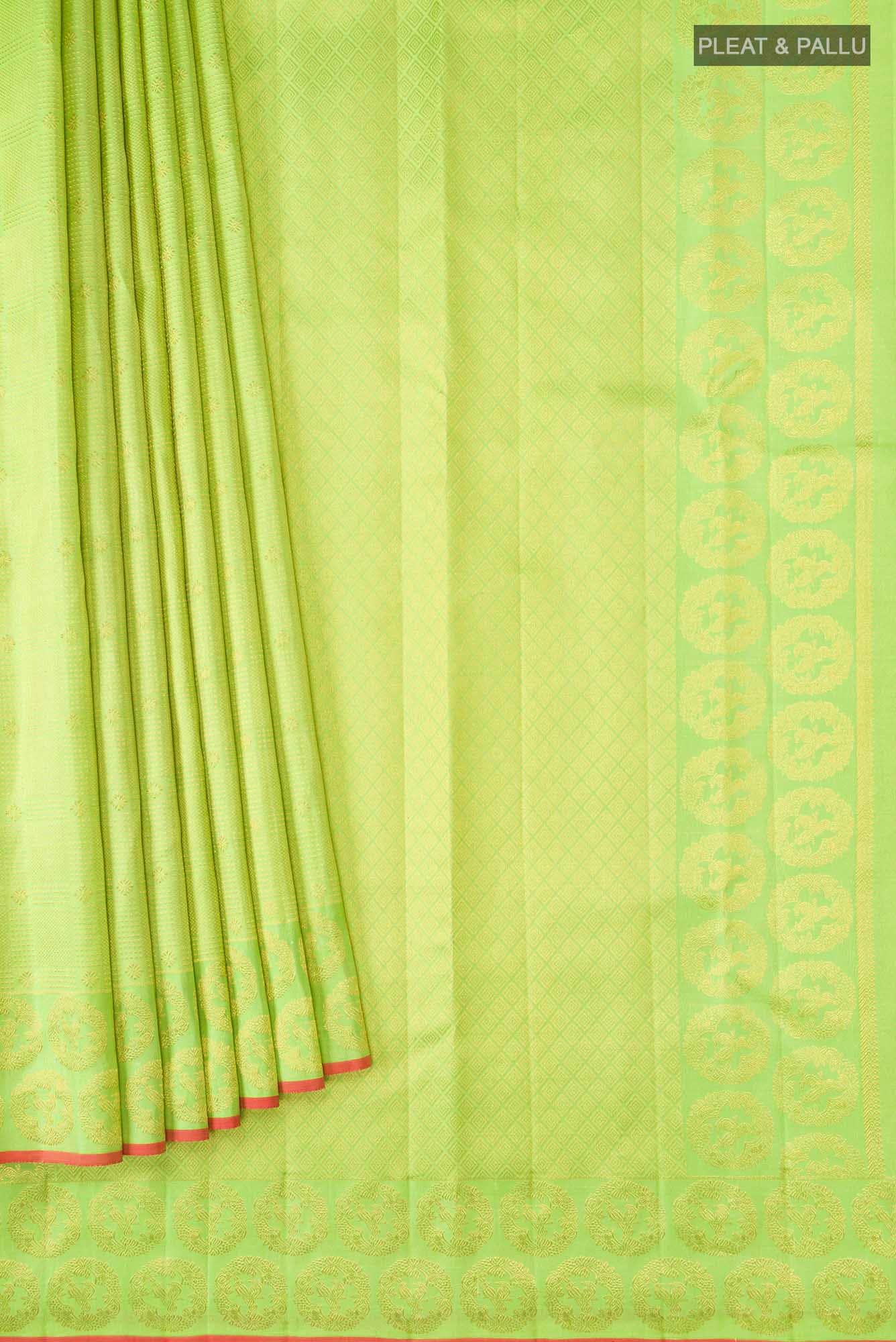 Green Kanchipuram Silk Saree - Image 2