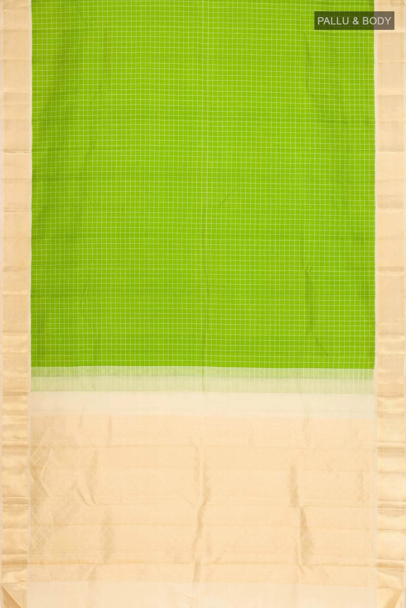 Pure Silk Pure Zari Green Kanjivaram Saree - Image 4