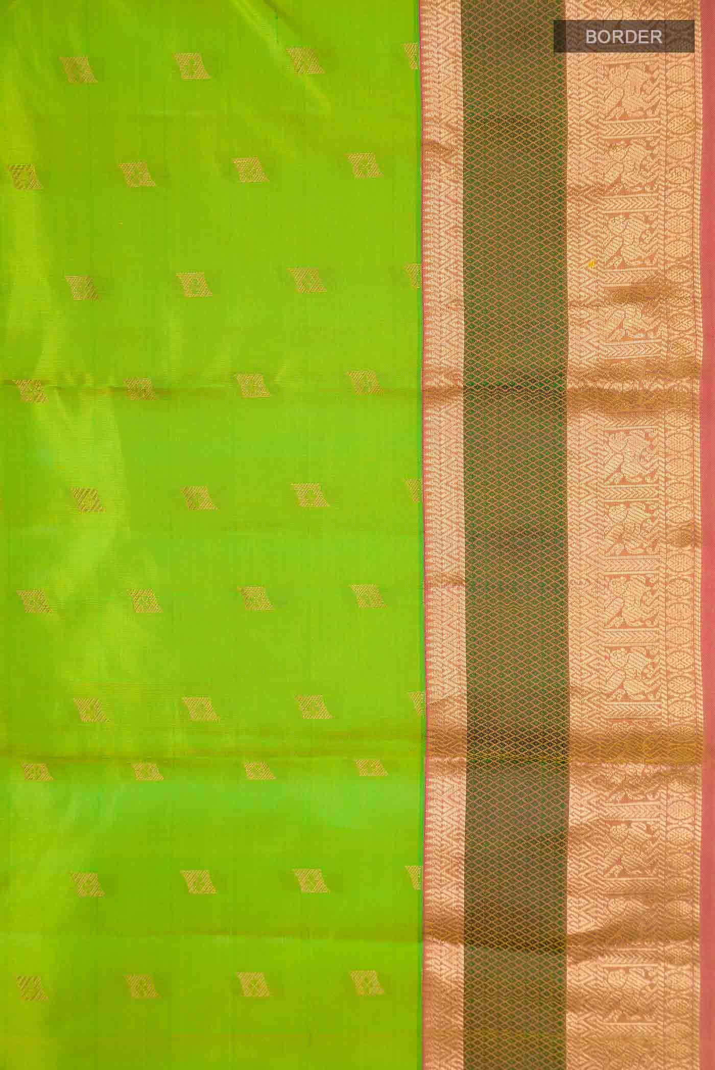 Green Kanchipuram Silk Saree - Image 5