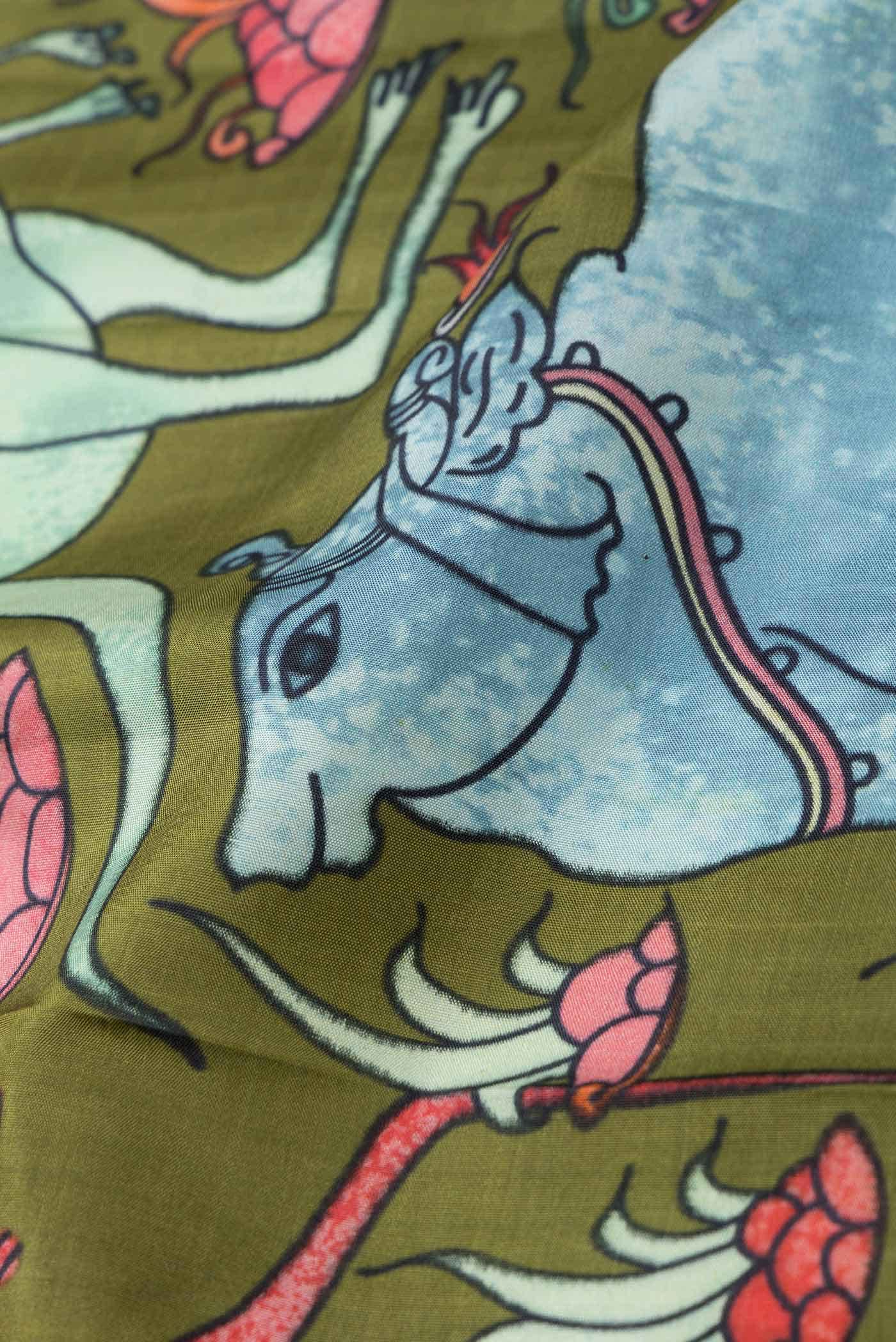 Green Kanchipuram Silk Saree - Image 3