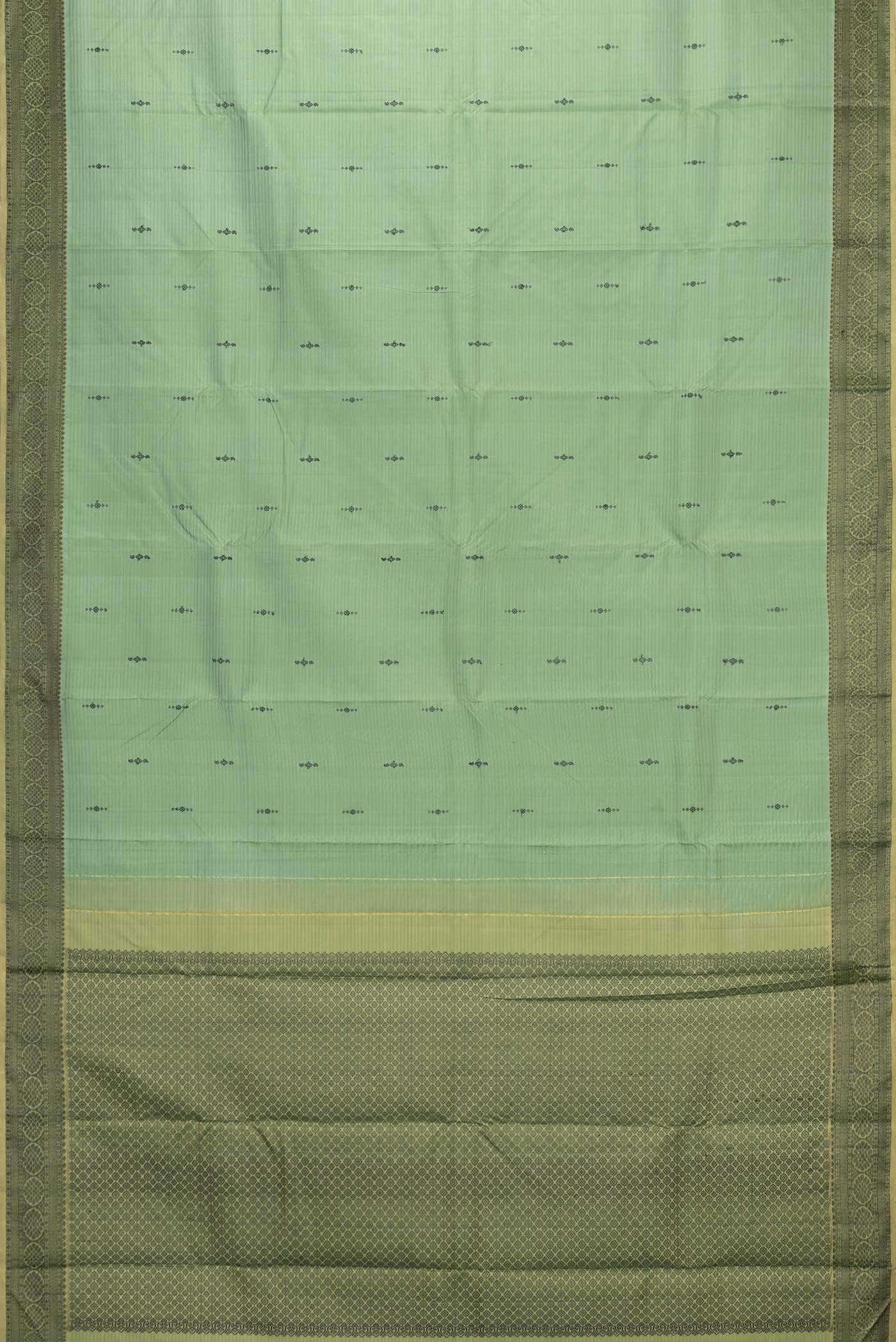 Green Kanchipuram Silk Saree - Image 4
