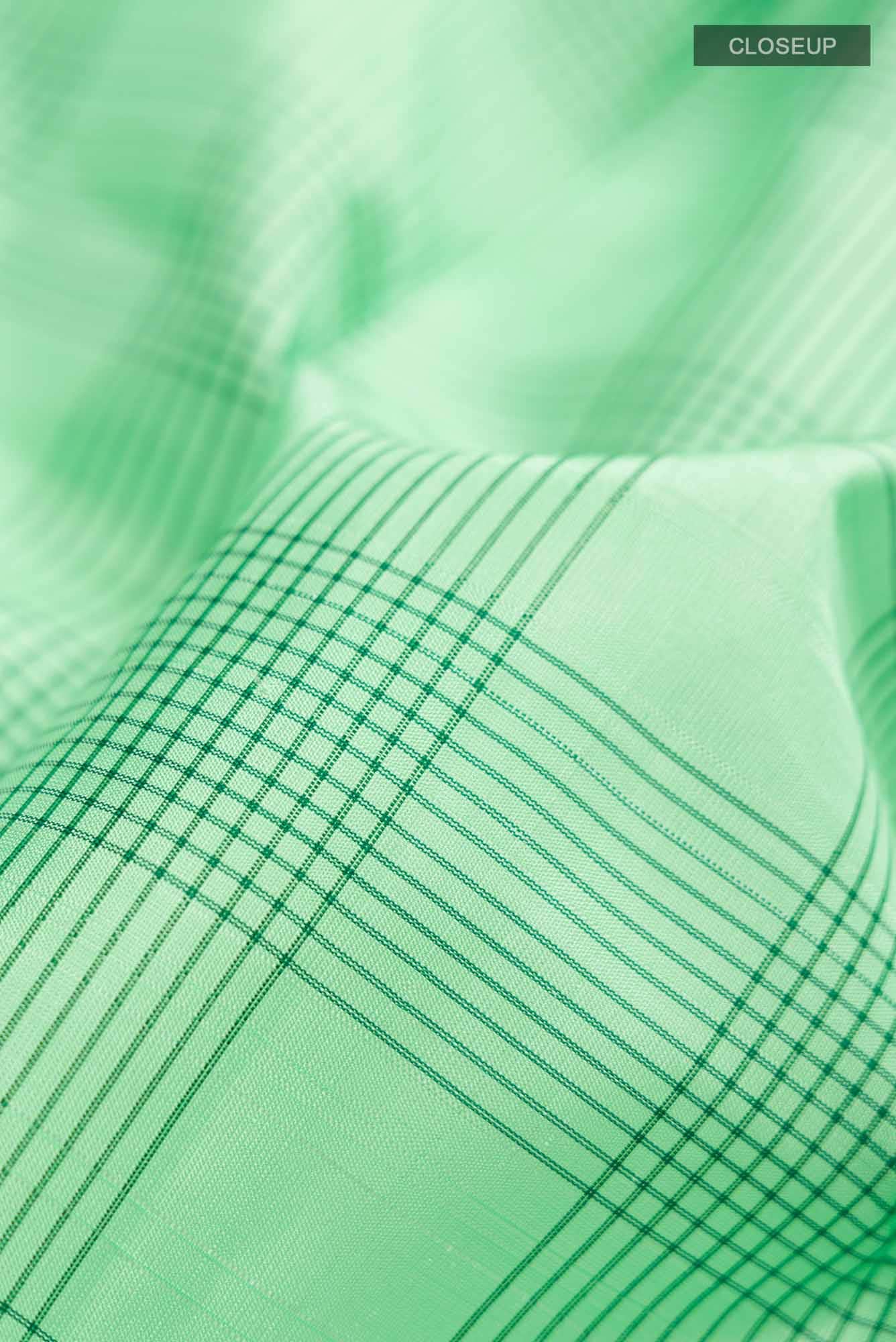 Pure Silk Pure Zari Green Kanchipuram Saree - Image 3
