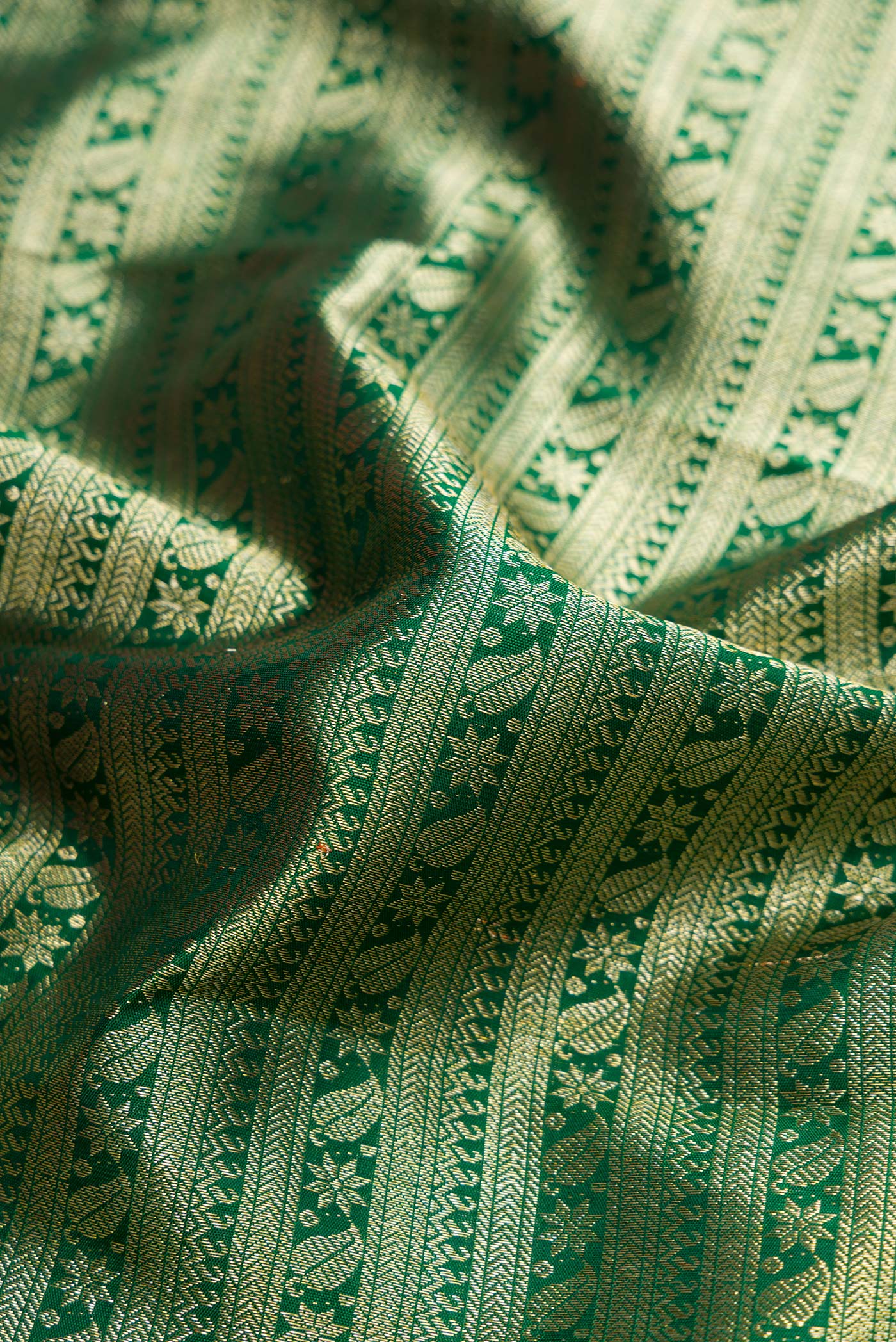 Green Kanchipuram Silk Saree - Image 2