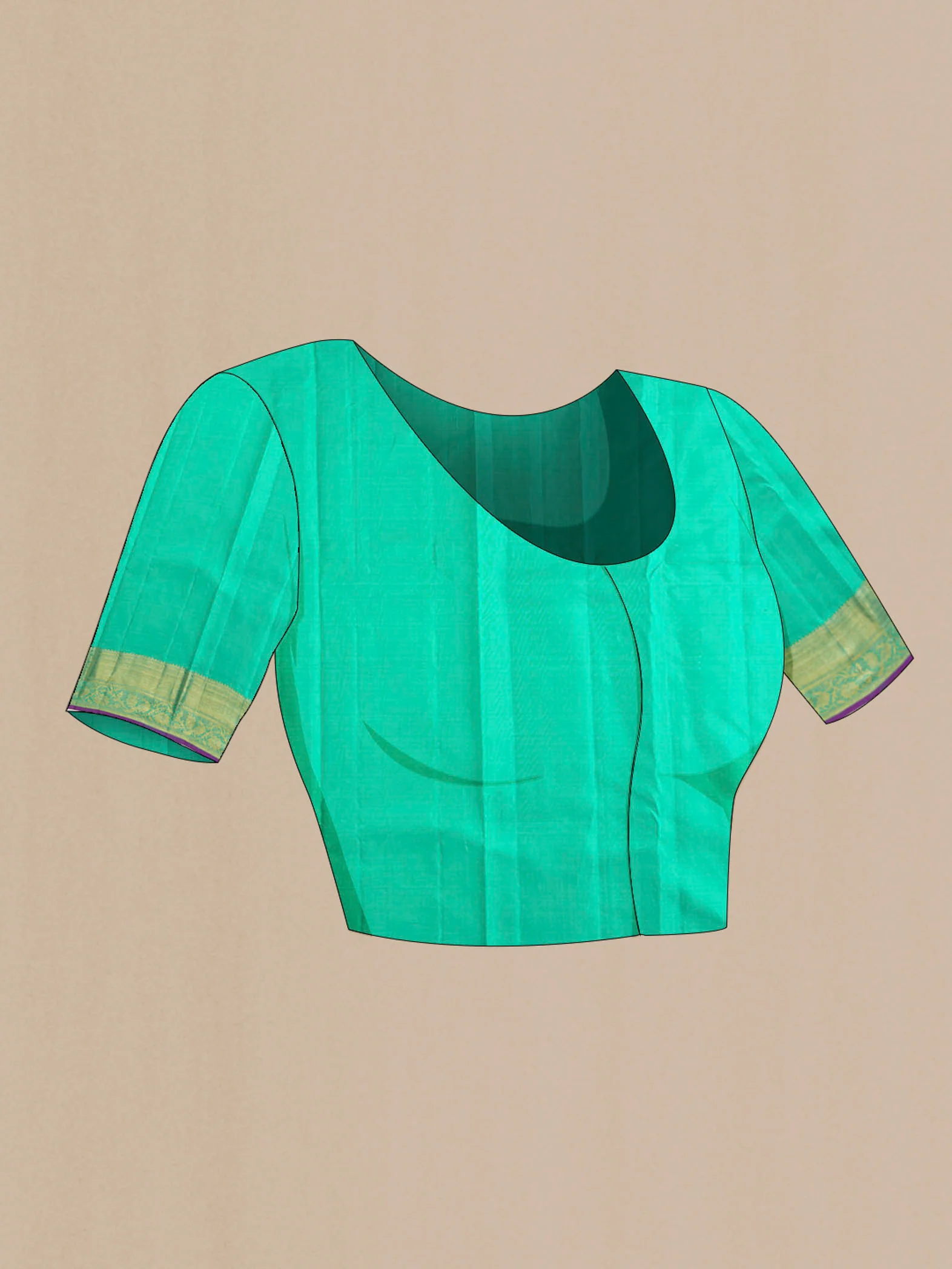 Green Kanjivaram Tissue Silk Saree - Image 5