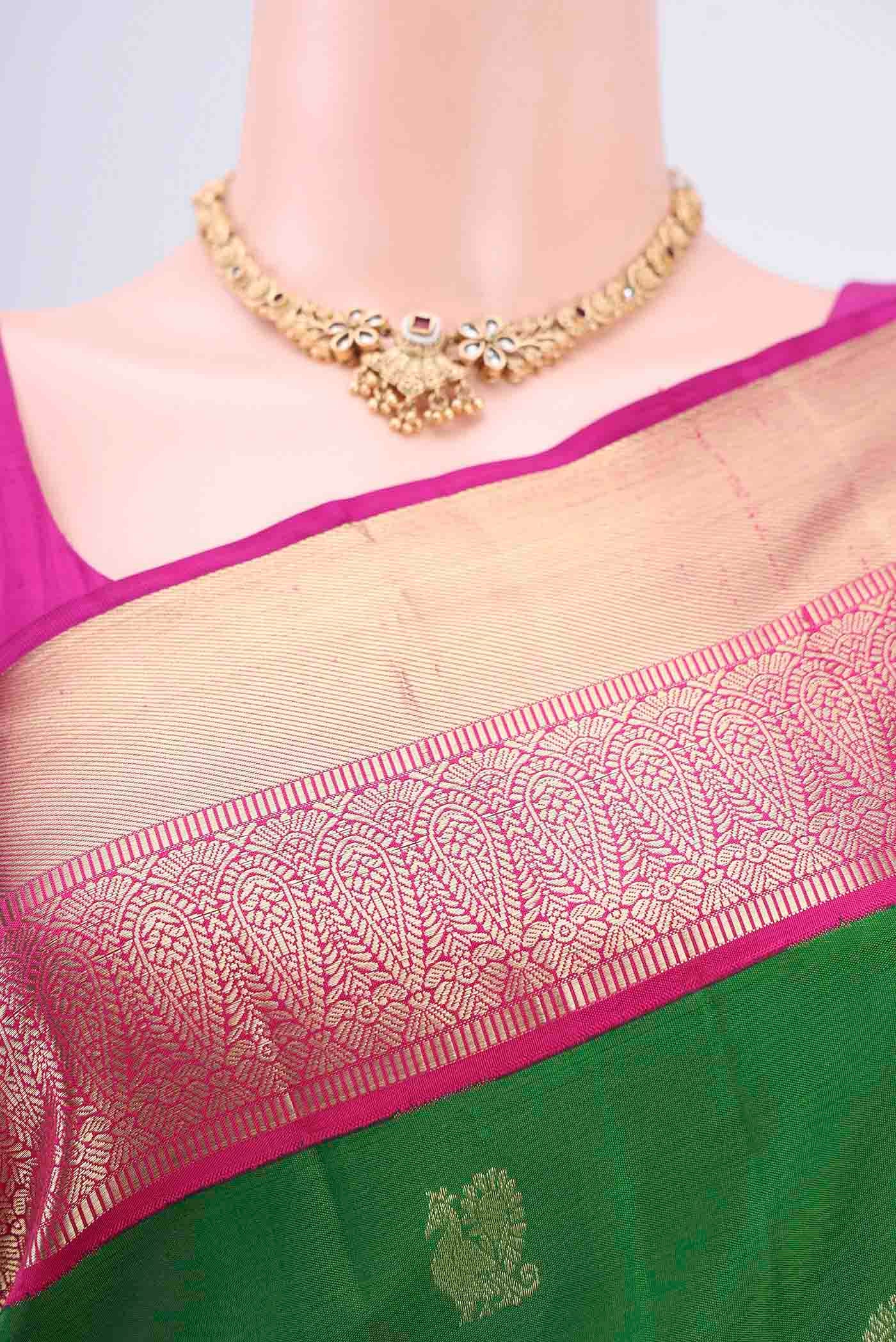 Green Kanjivaram Saree - Image 2