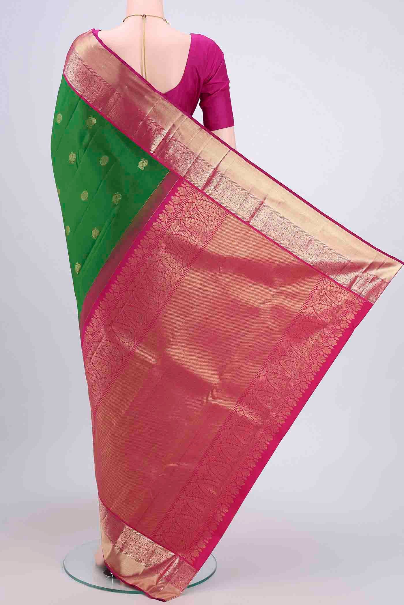 Green Kanjivaram Saree - Image 3