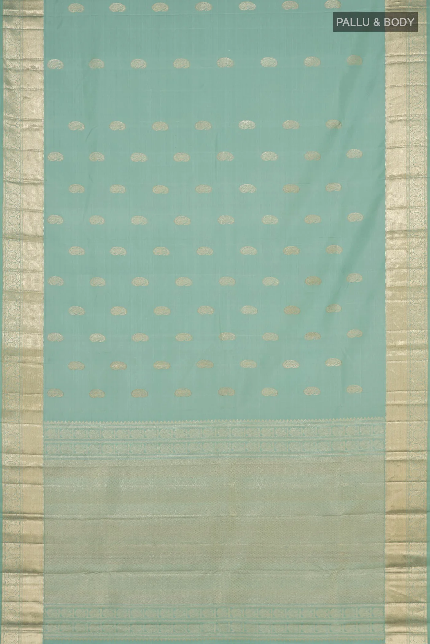 Light Blue Kanjivaram Silk Saree - Image 5