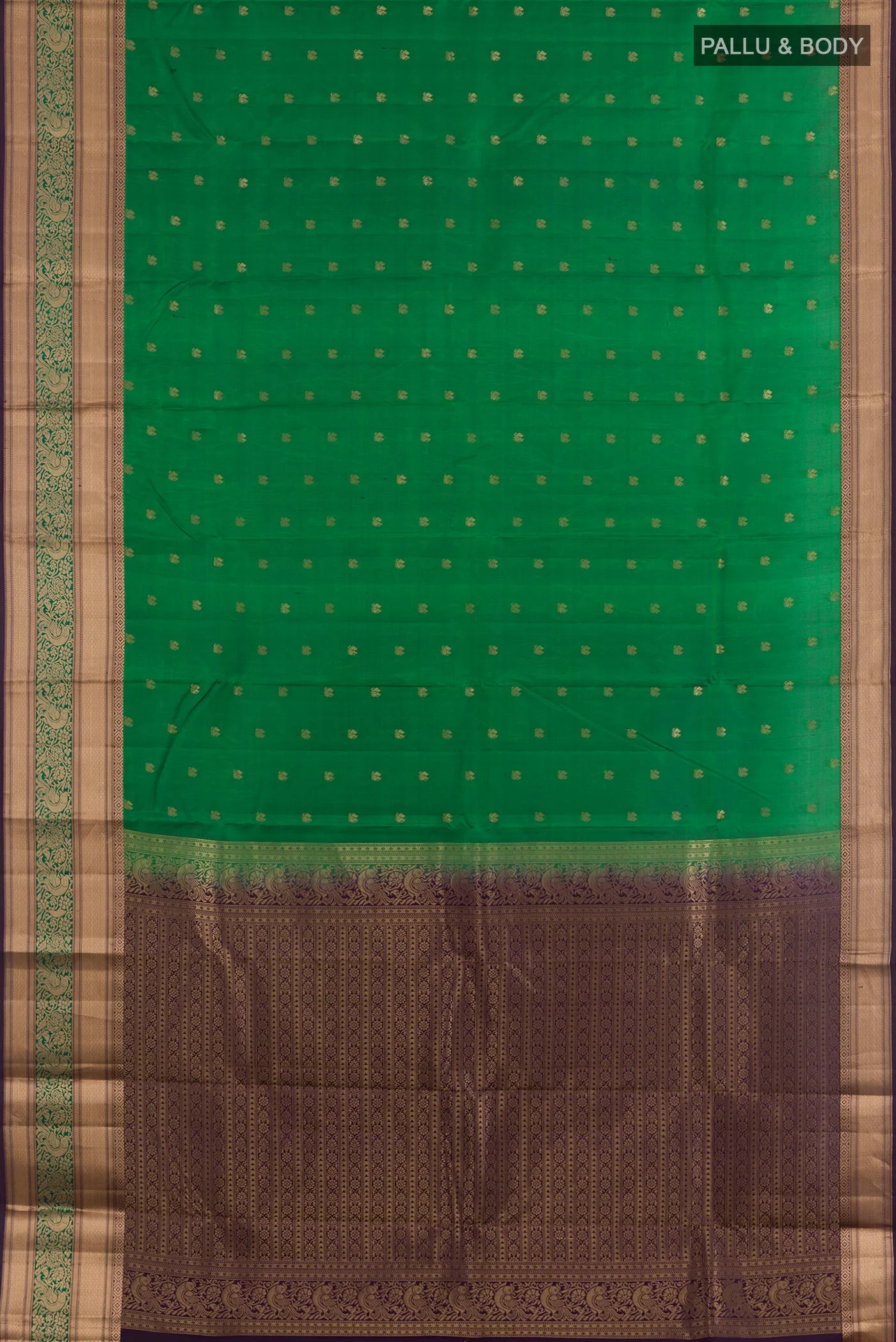 Green Kanjivaram Silk Saree - Image 3
