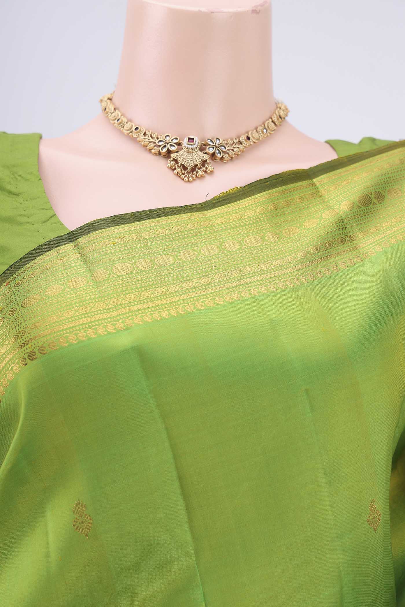 Green Kanjivaram Silk Saree - Image 2