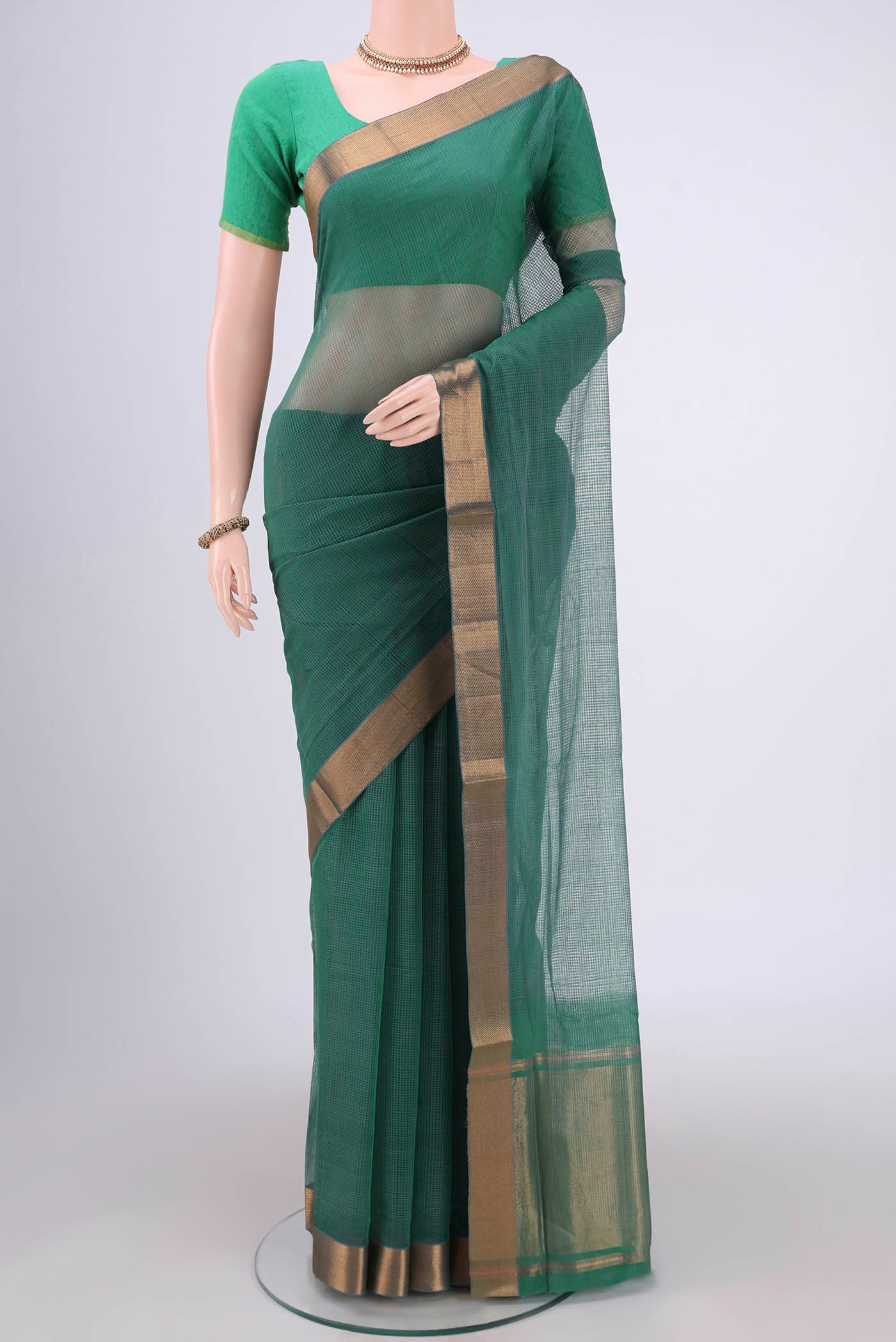 Green Mangalagiri Cotton Saree