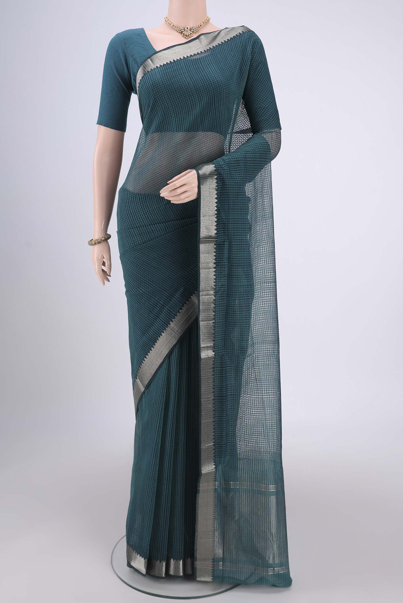 Green Mangalagiri Cotton Saree