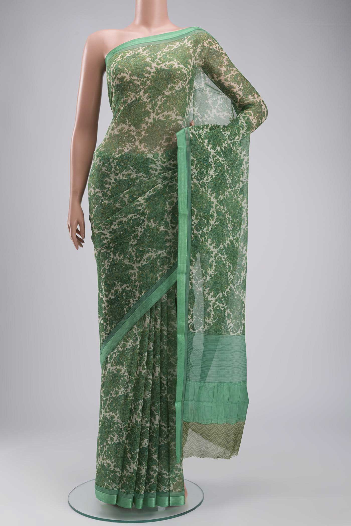 Green Mysore Chiffon Saree