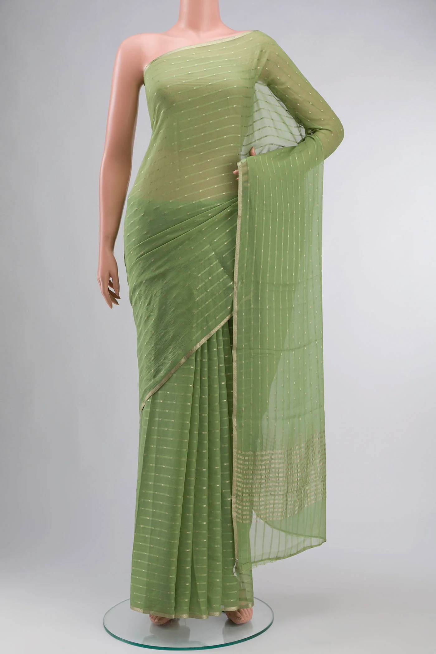 Green Mysore Chiffon Saree