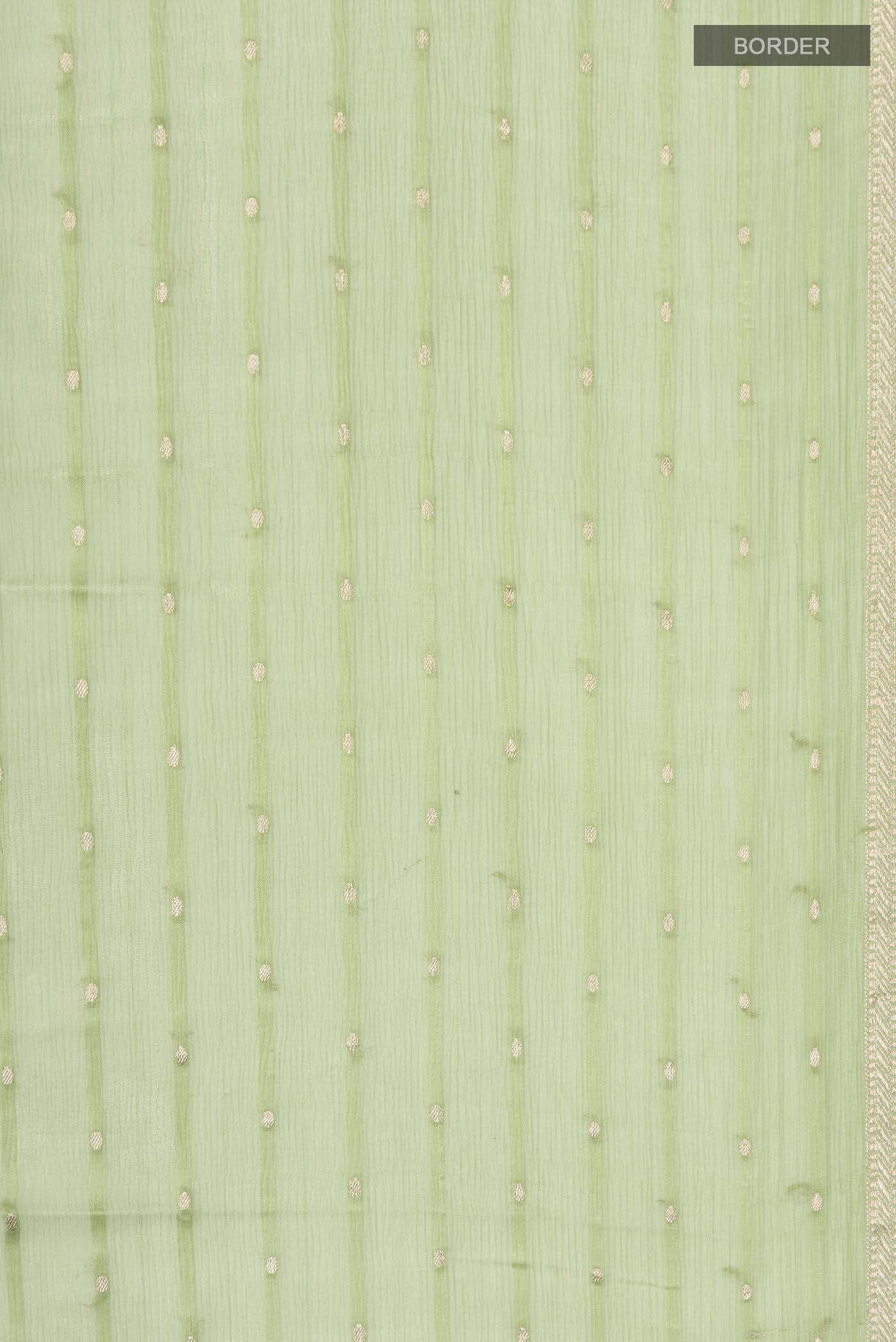 Green Mysore Chiffon Saree - Image 3