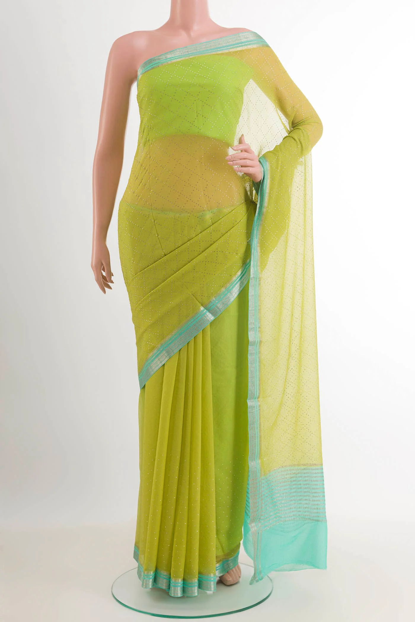 Green Mysore Chiffon Saree