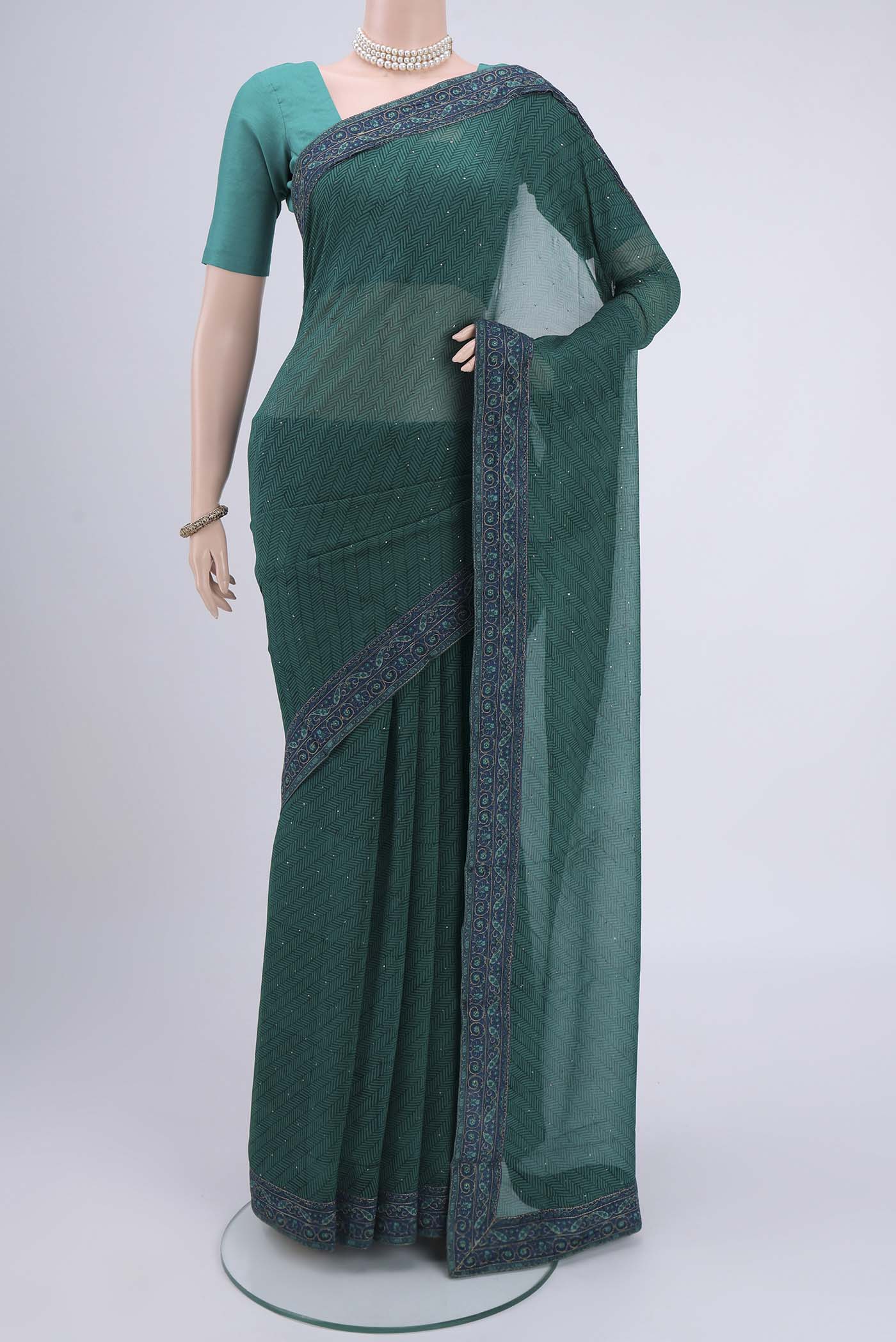 Green Mysore Chiffon Saree