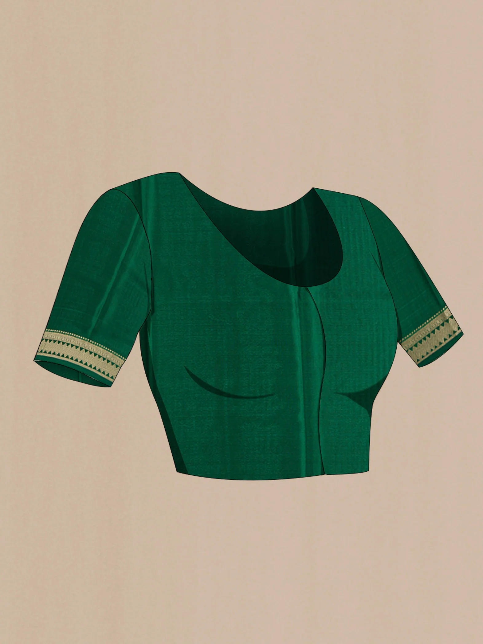 Green Mysore Crepe Saree - Image 5