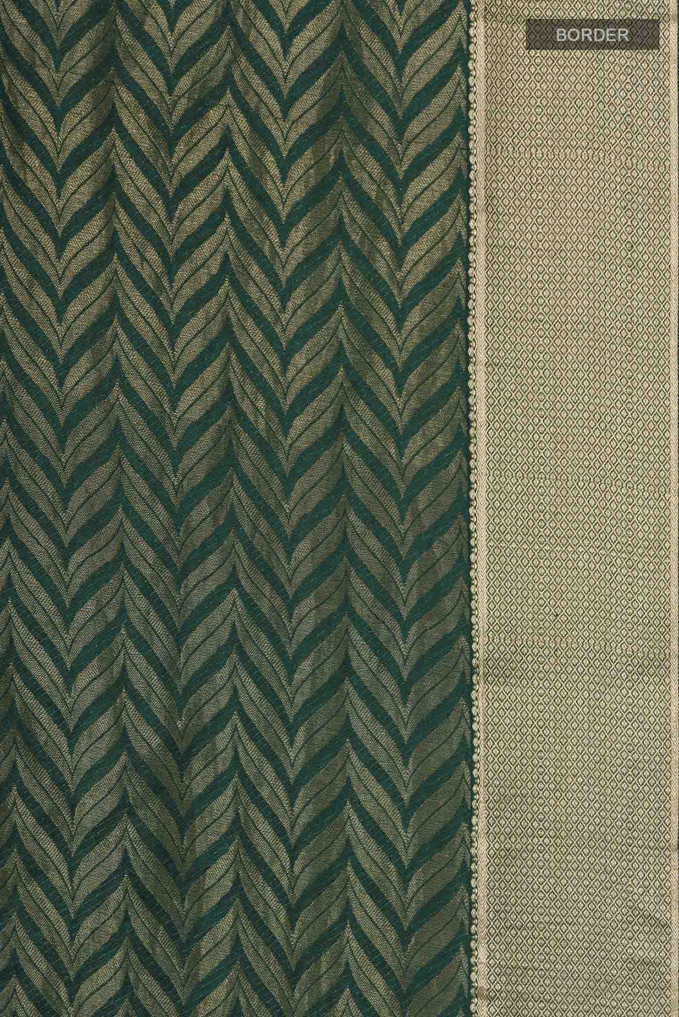 Green Mysore Crepe Saree - Image 3