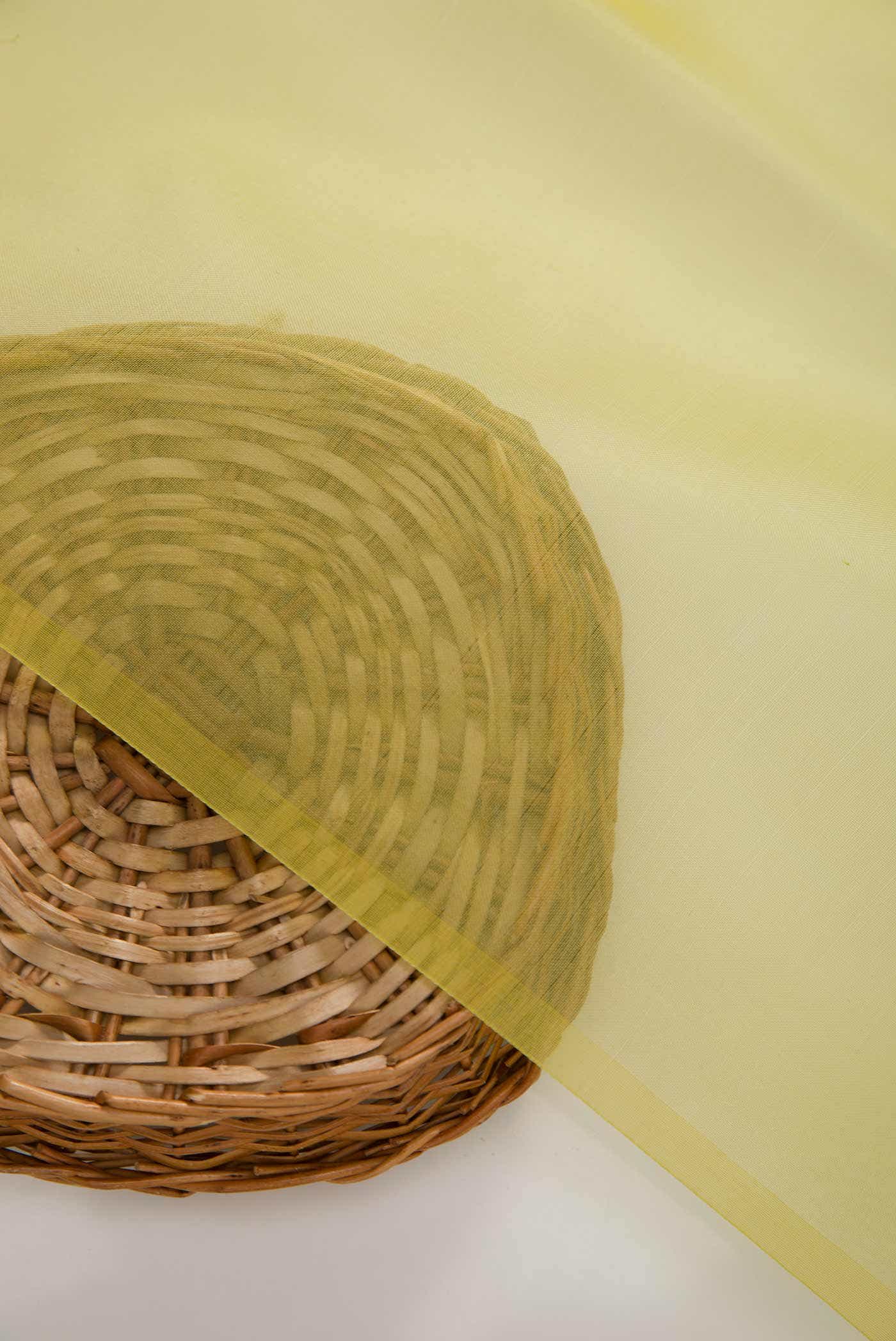 Green Organza Silk Dress Material - Image 3