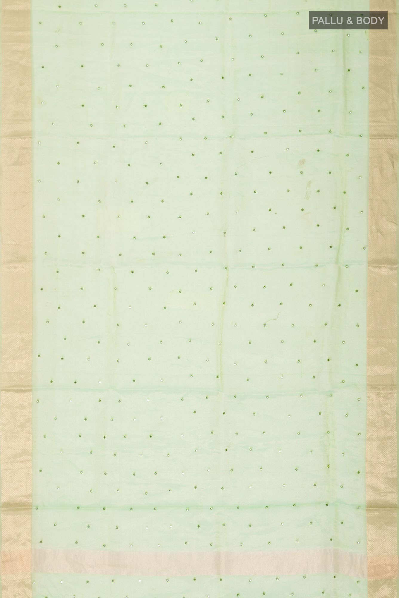 Green Organza Silk Saree - Image 3