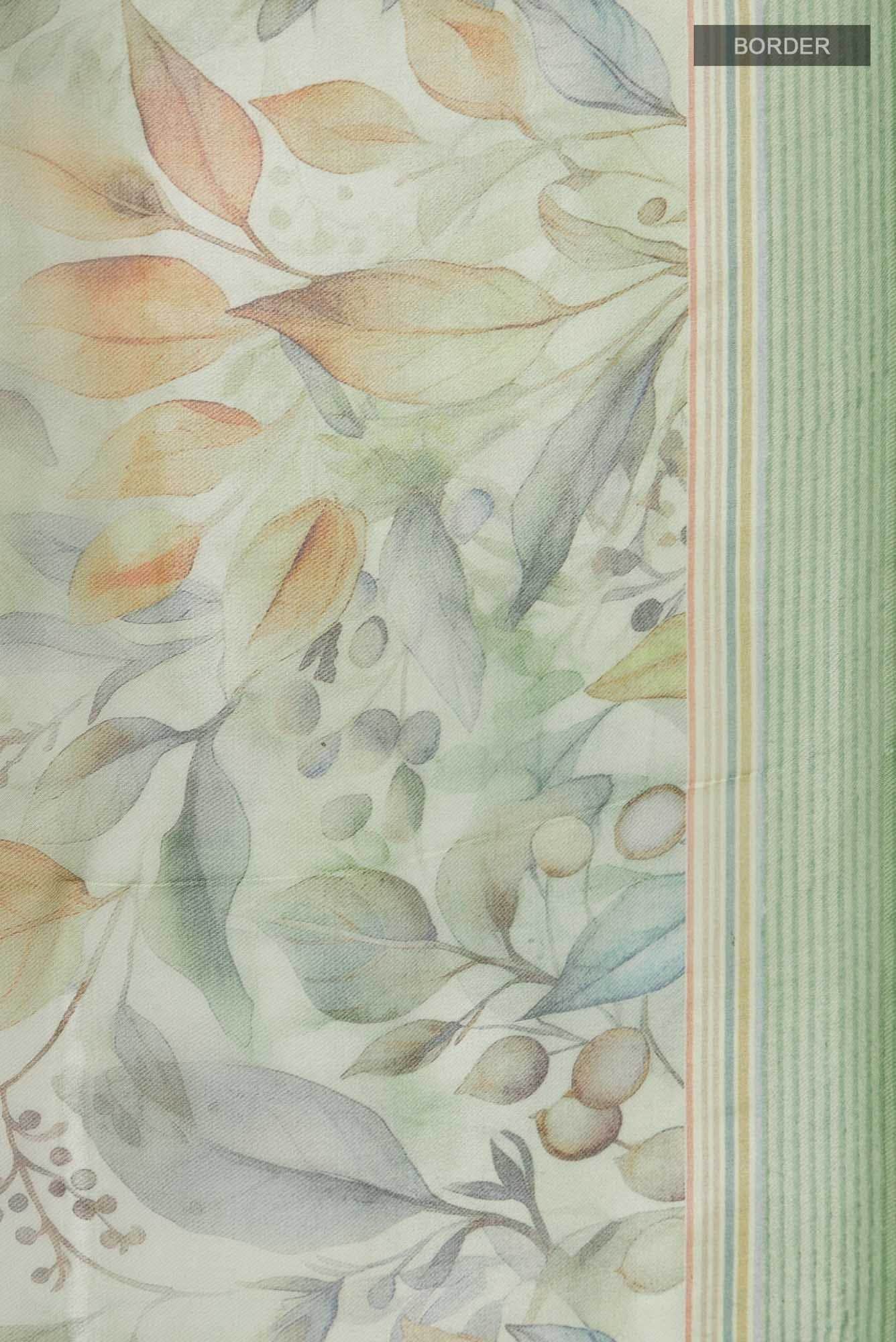 Green Organza Silk Saree - Image 4
