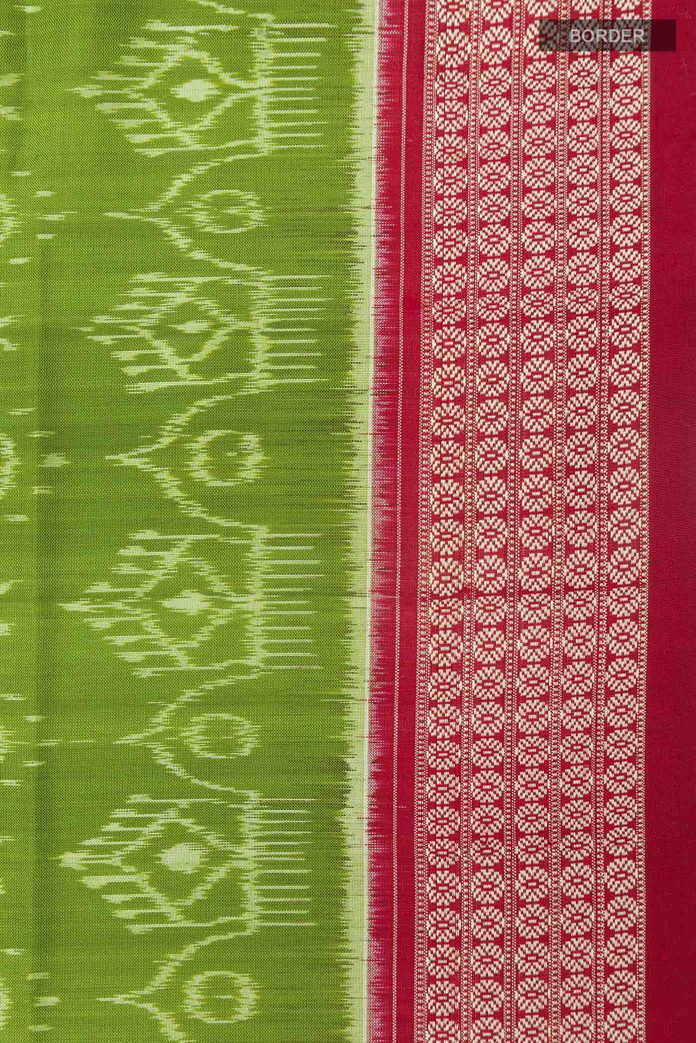 Green Orissa Silk Saree - Image 3