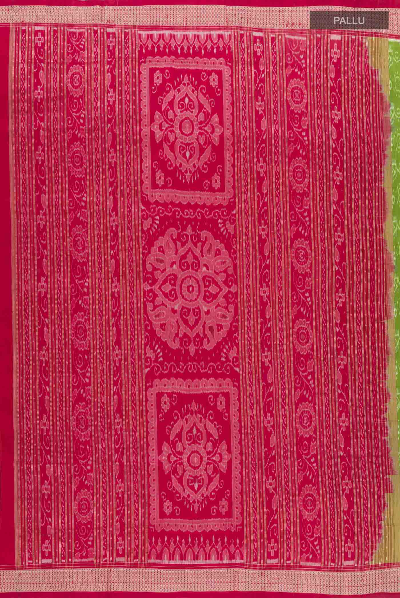 Green Orissa Silk Saree - Image 7