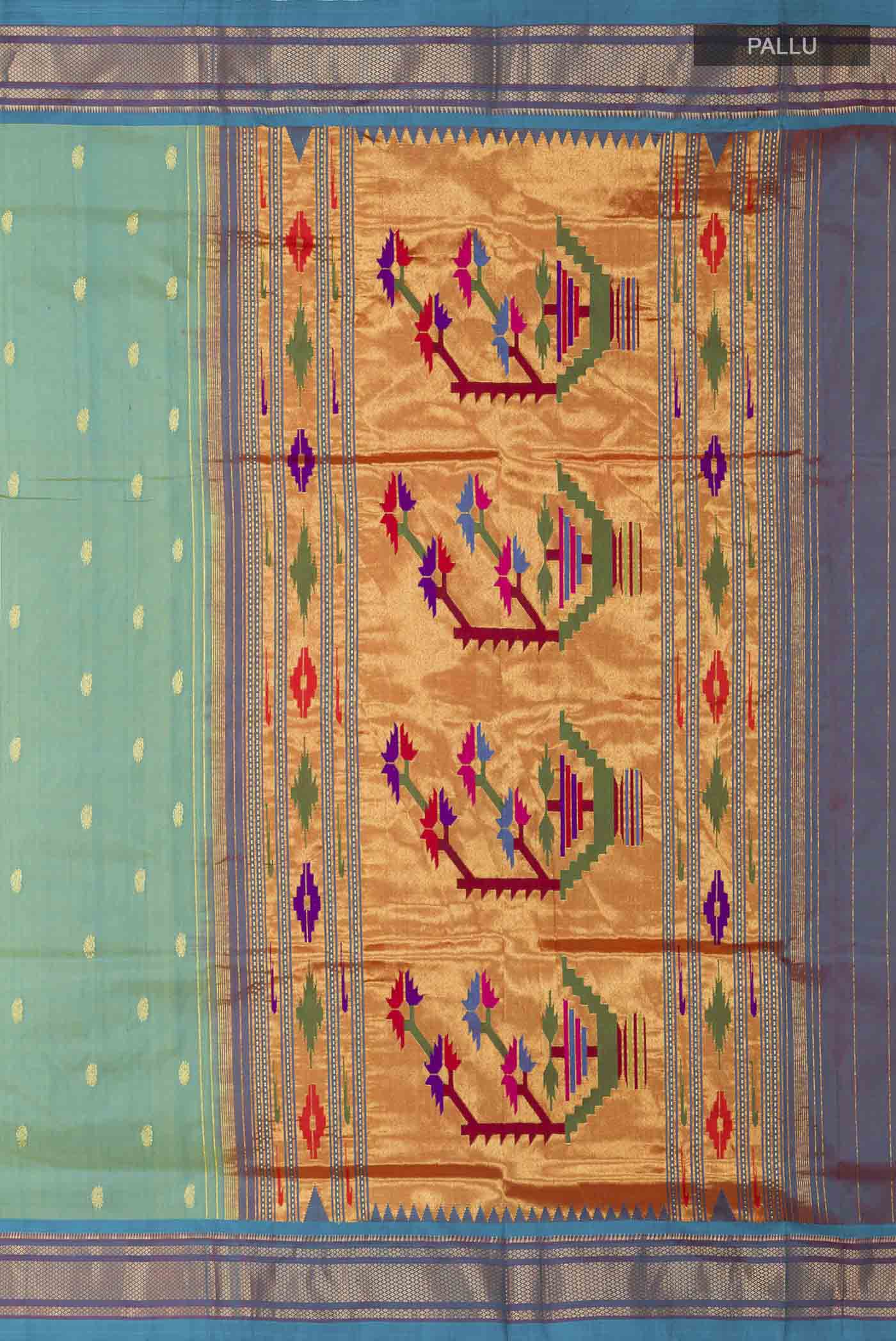 Green Paithani Silk Saree - Image 7
