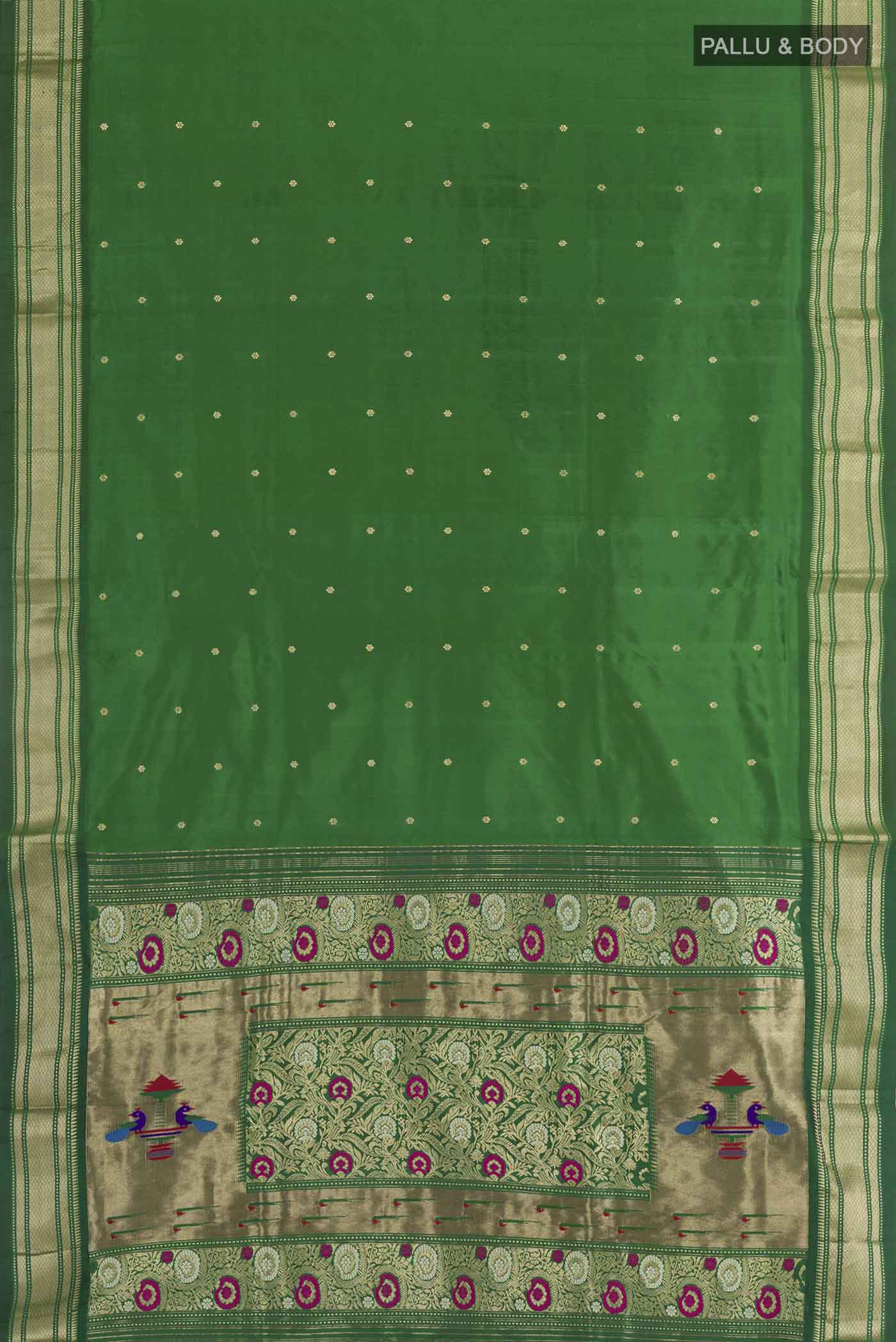 Green Paithani Silk Saree - Image 6