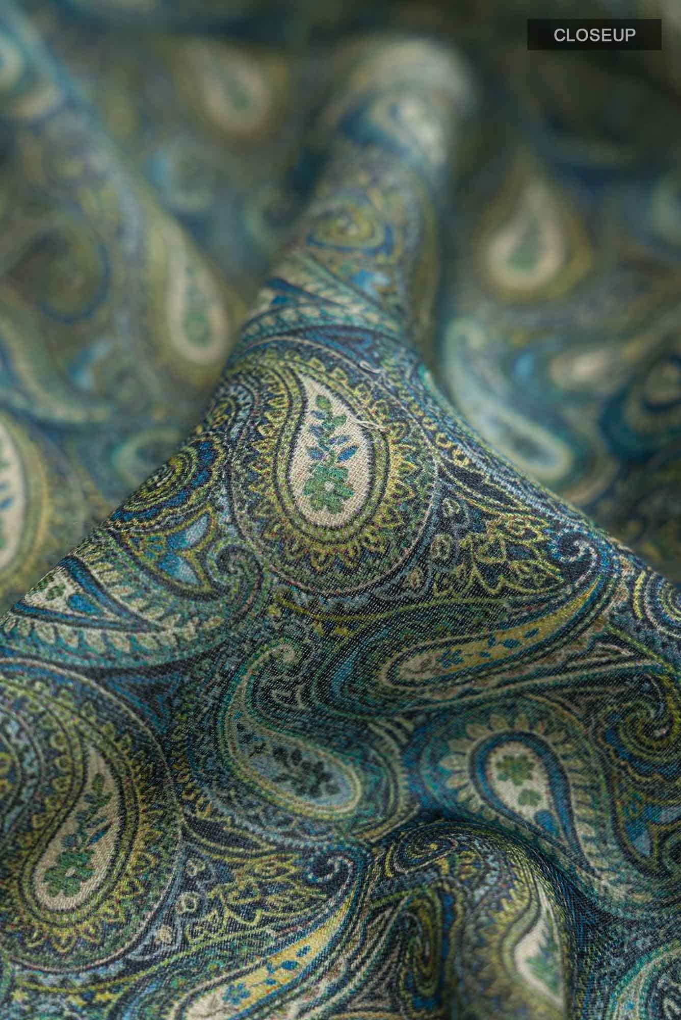 Blue Pashmina Silk Saree - Image 2