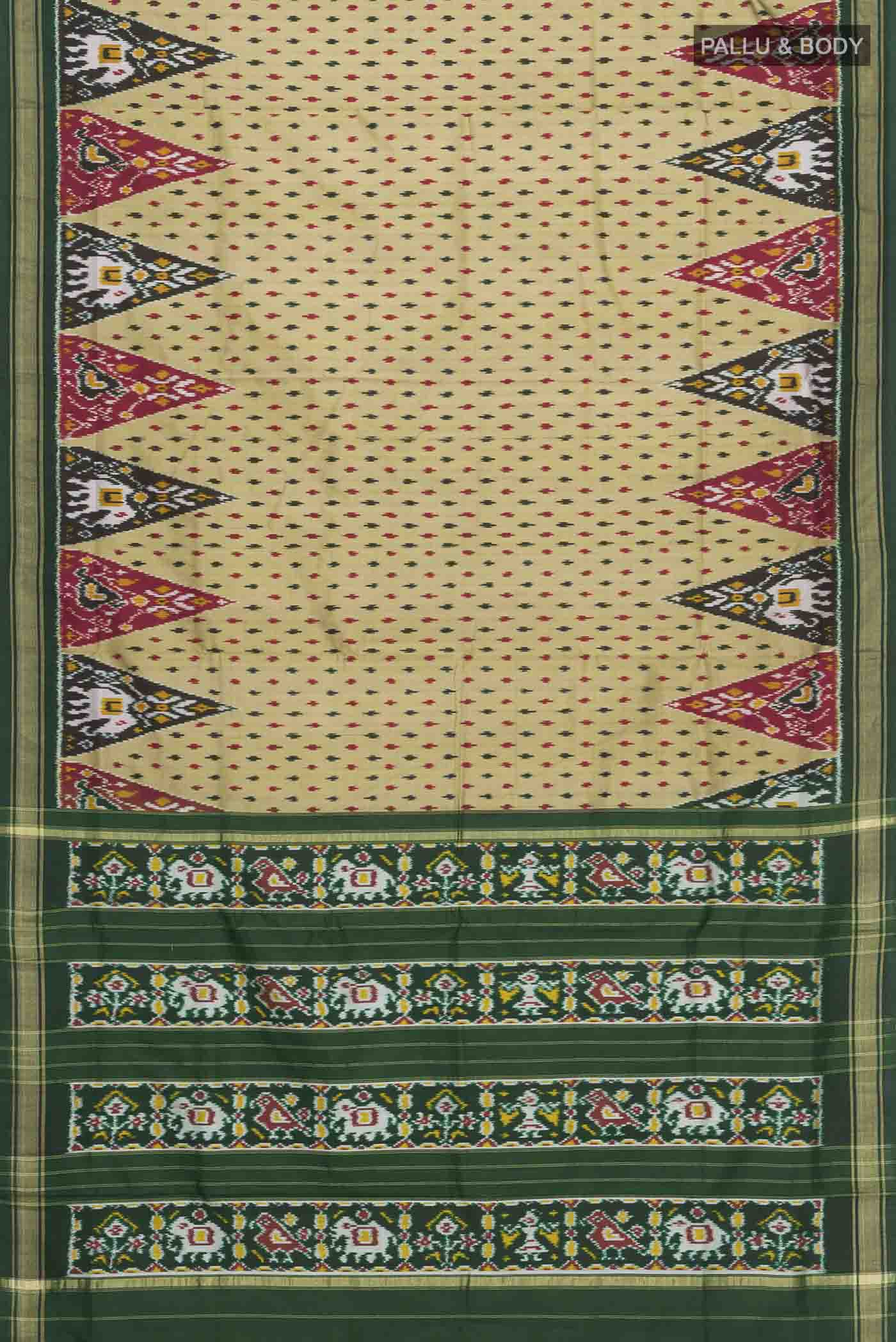 Green Pochampally Silk Saree - Image 6
