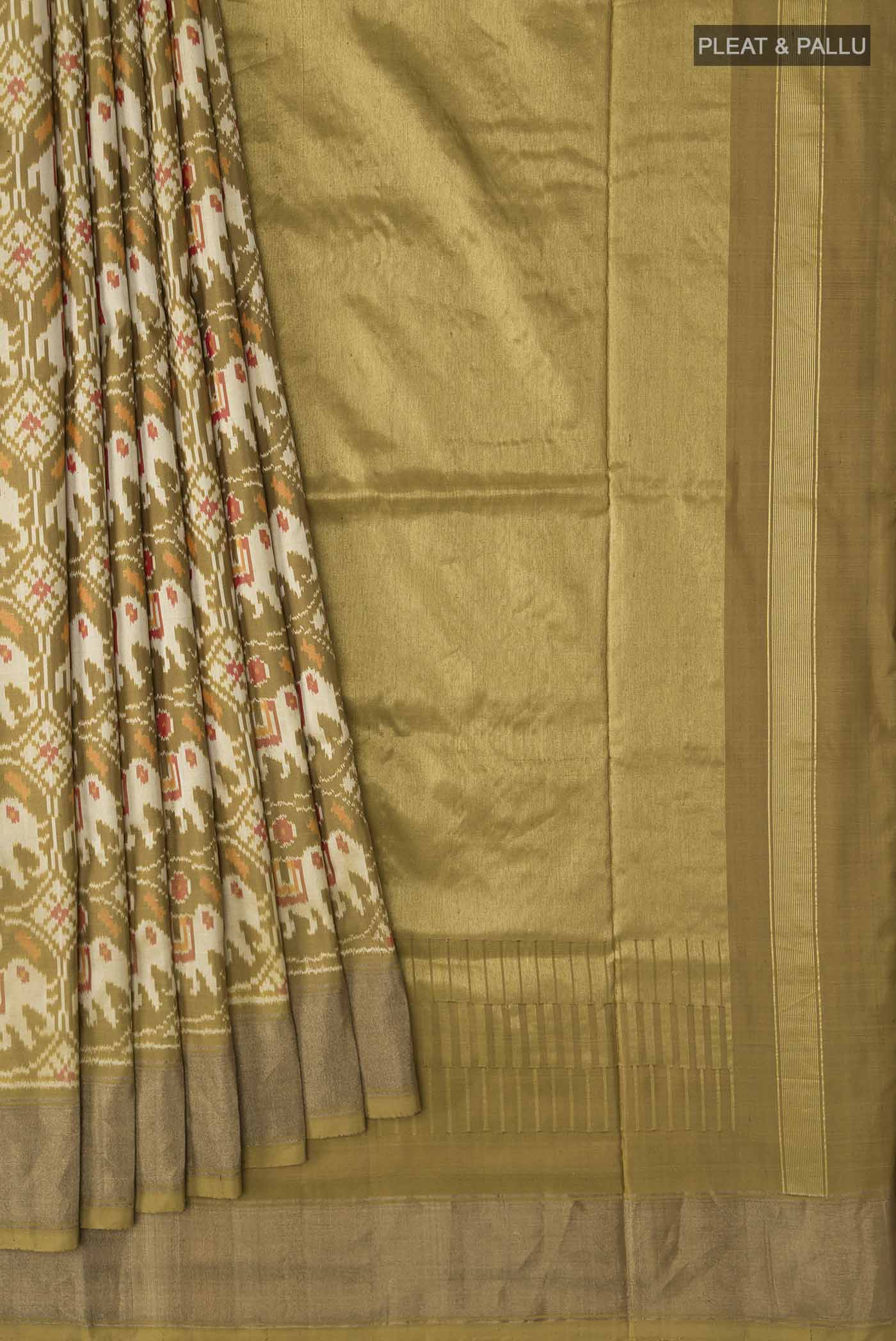 Green Pochampally Silk Saree - Image 4